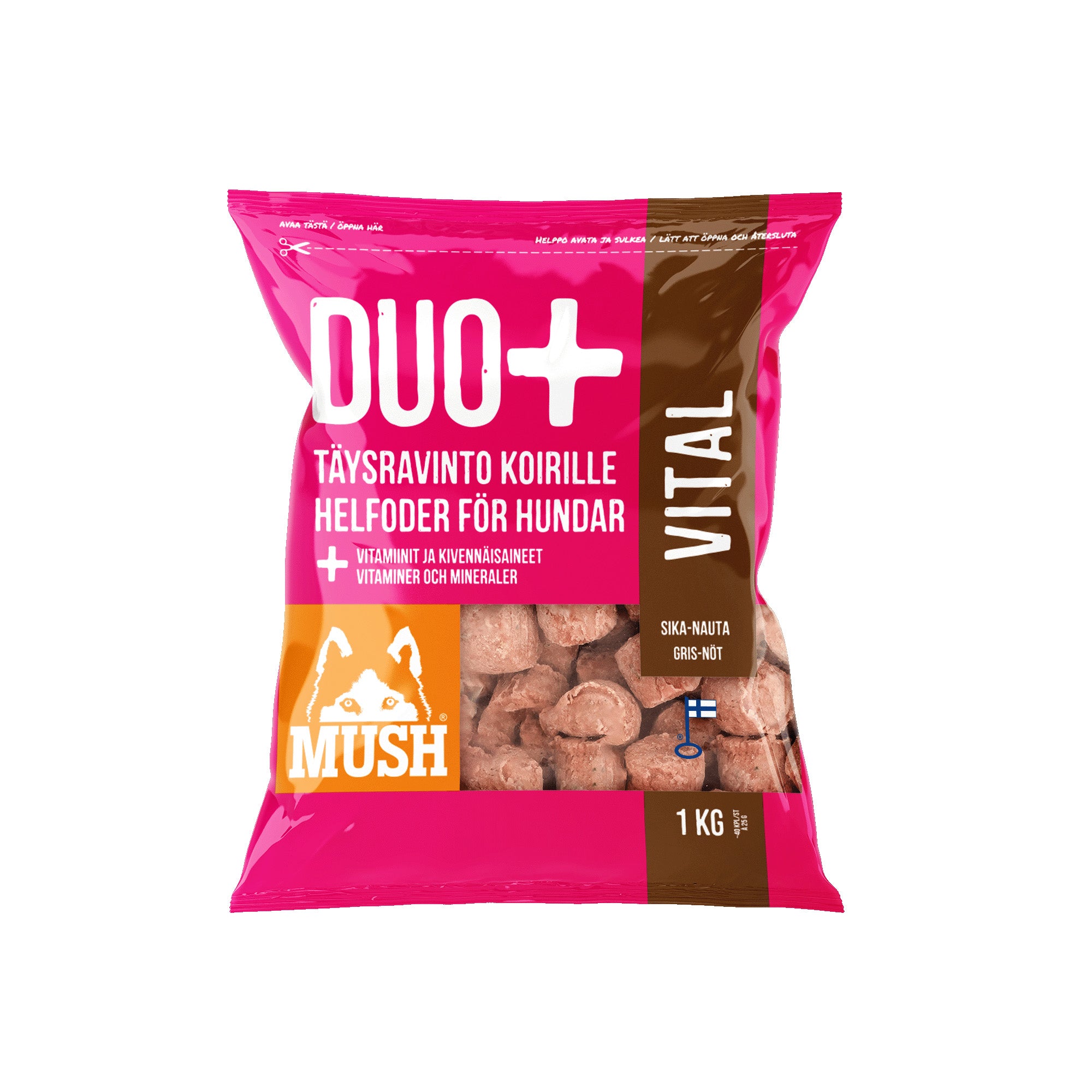 MUSH DUO+ VITAL täysrehu koirille 1 kg