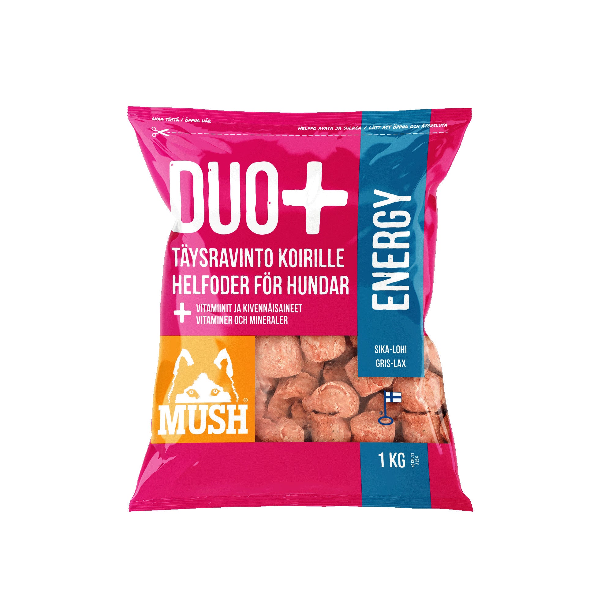 MUSH DUO+ ENERGY täysrehu koirille 1 kg
