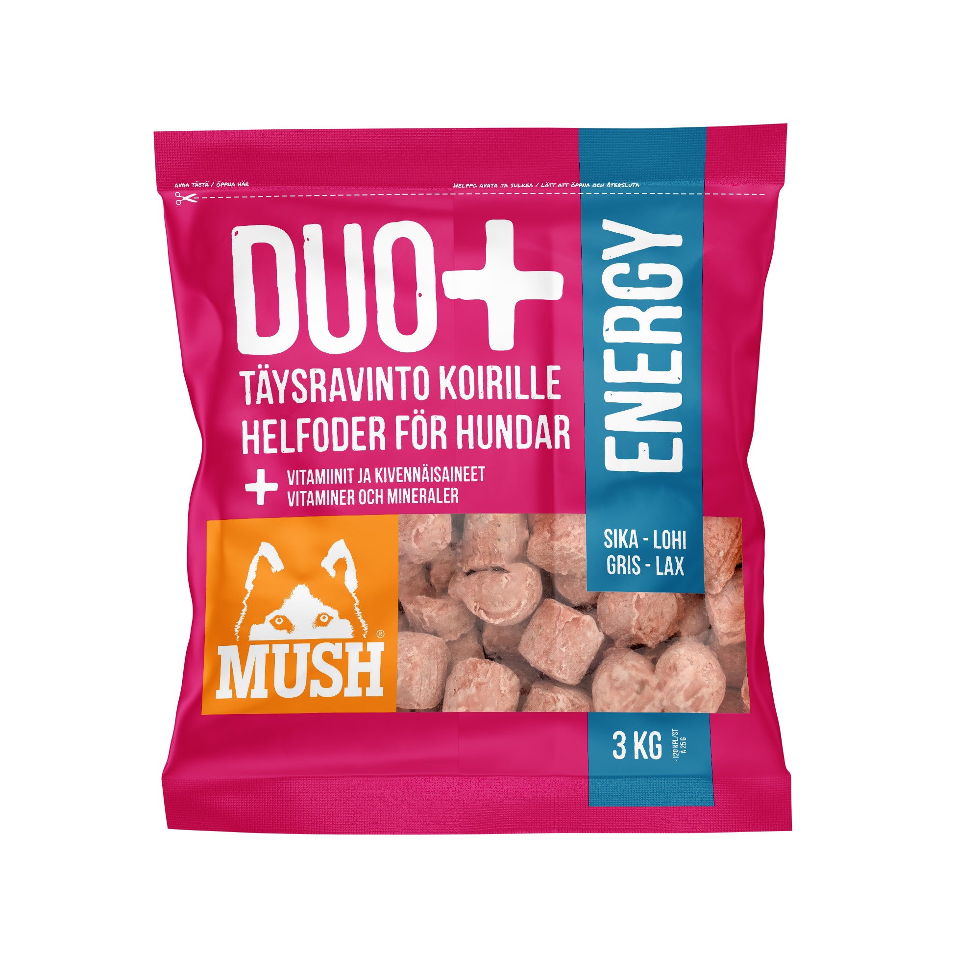 MUSH DUO+ ENERGY täysravinto koirille 3 kg
