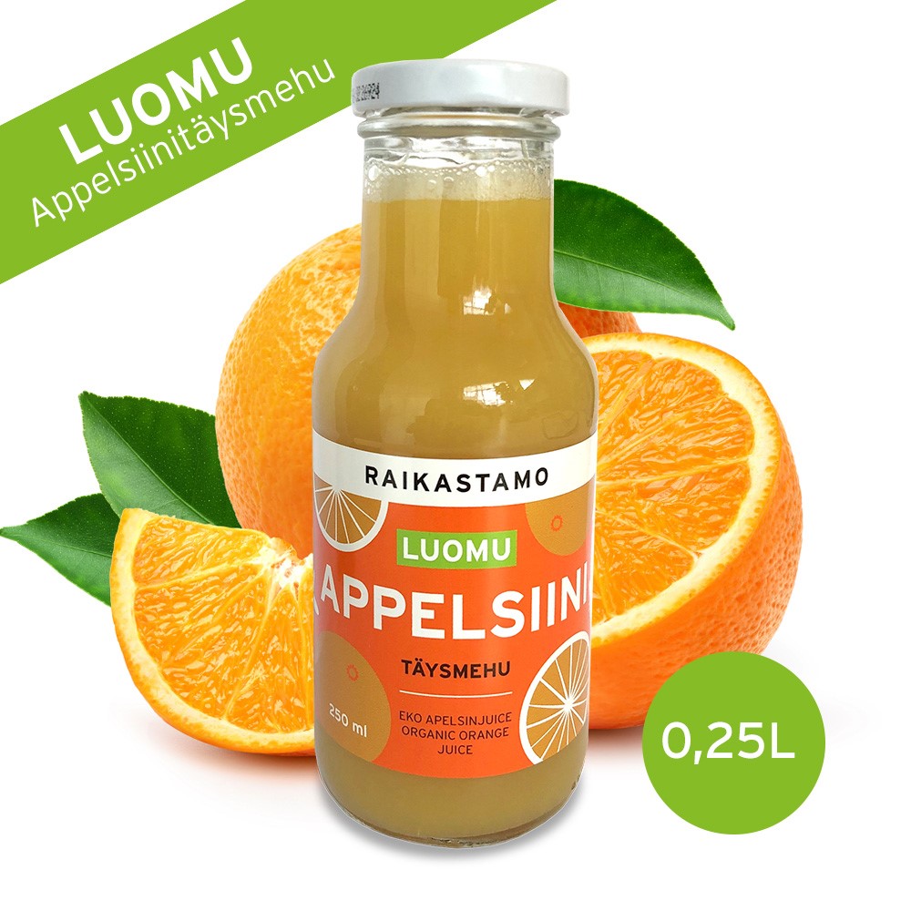 Raikastamo Luomu Appelsiinitäysmehu 250 ml CH-BIO-006