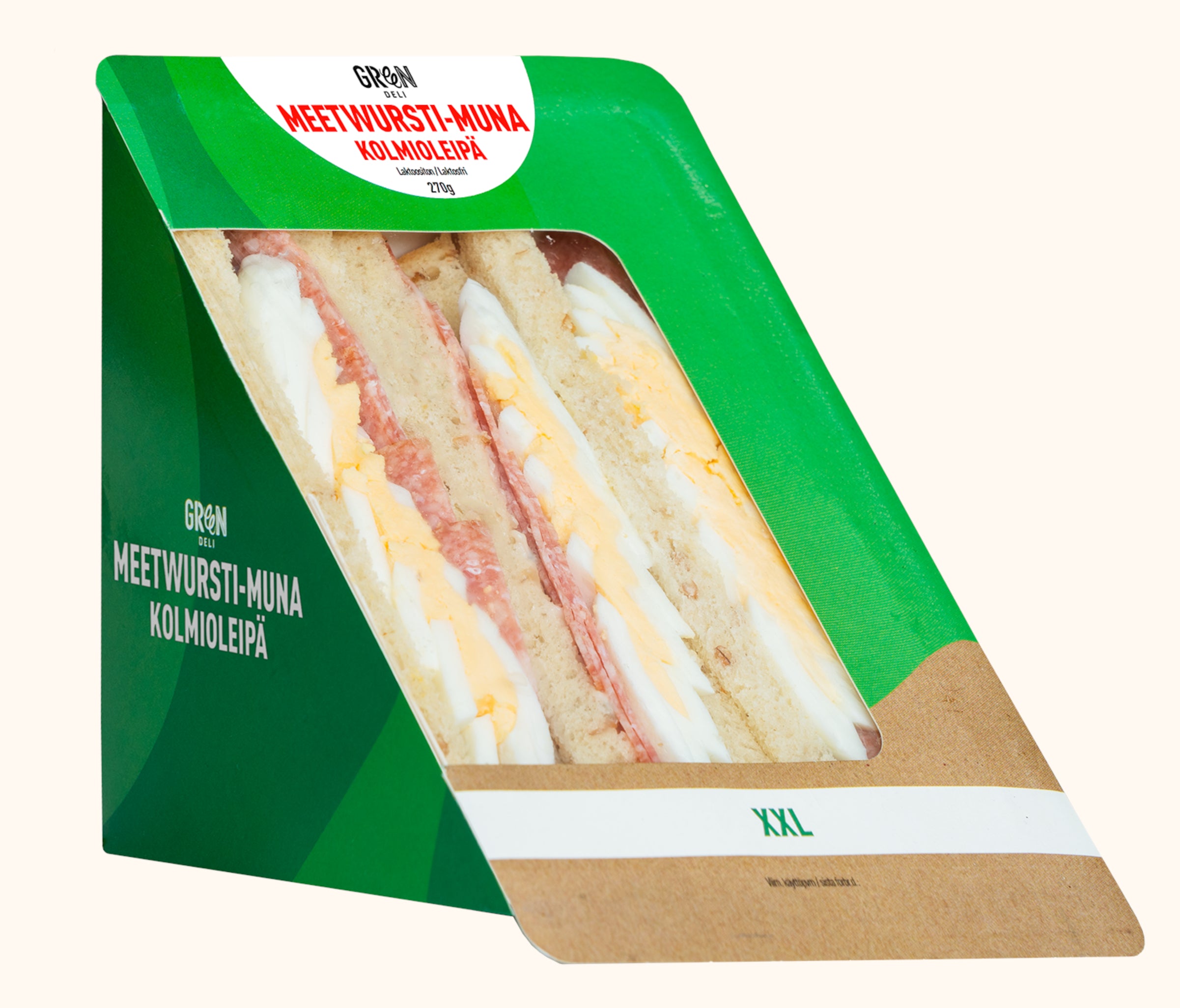 Greendeli Meetwursti-Muna XXL Kolmioleipä 270 g