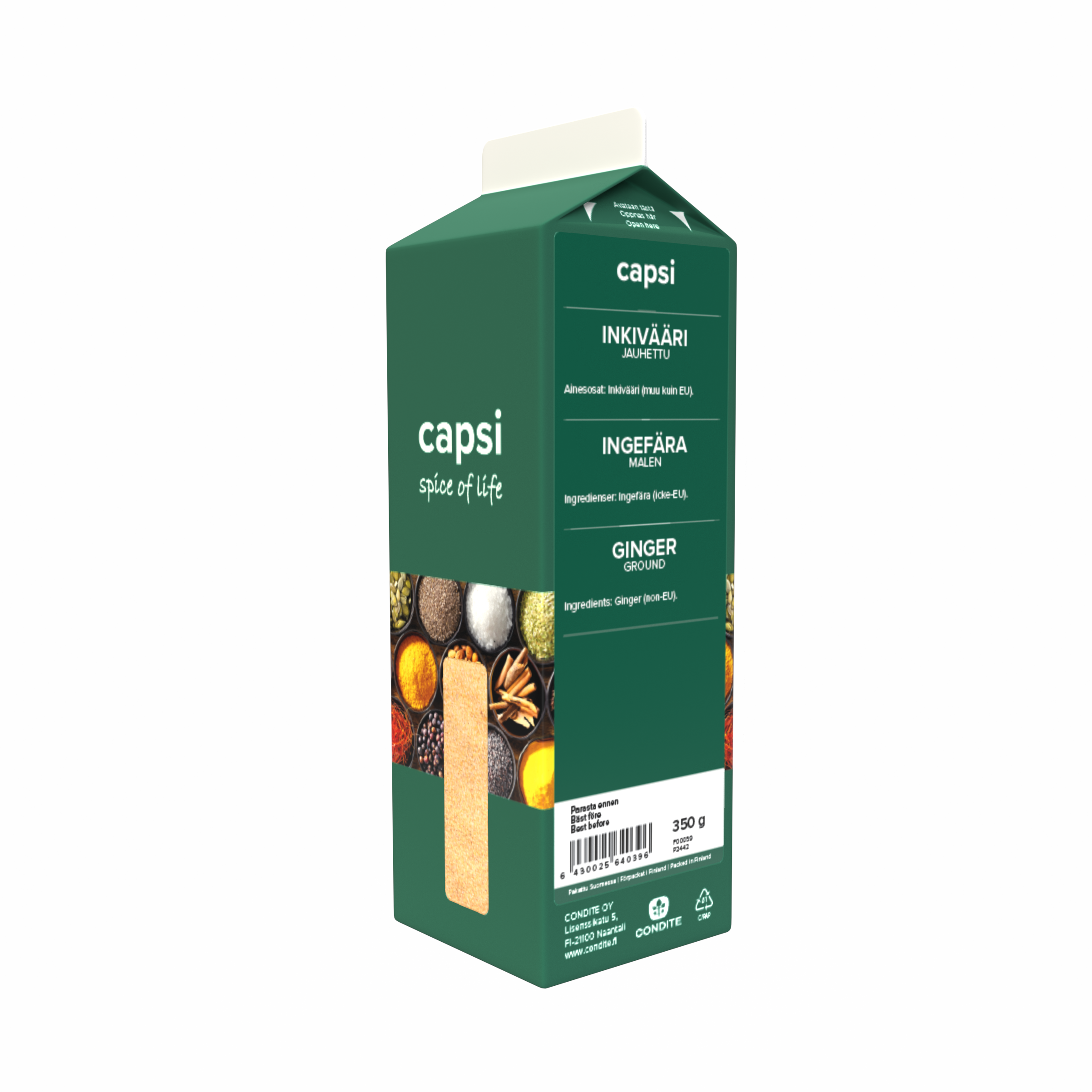 Capsi Inkivääri jauhettu 350g
