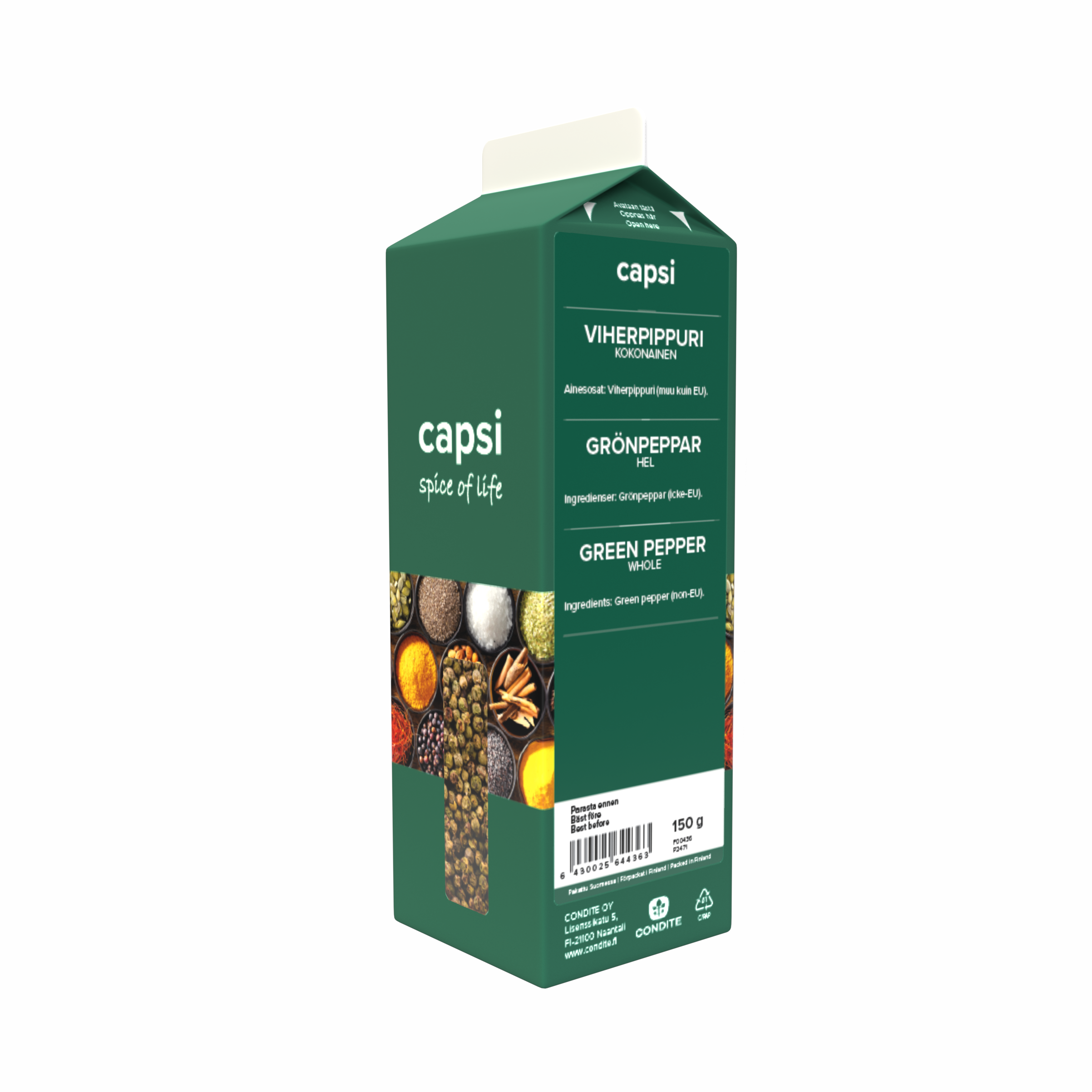 Capsi Viherpippuri kokonainen 150g