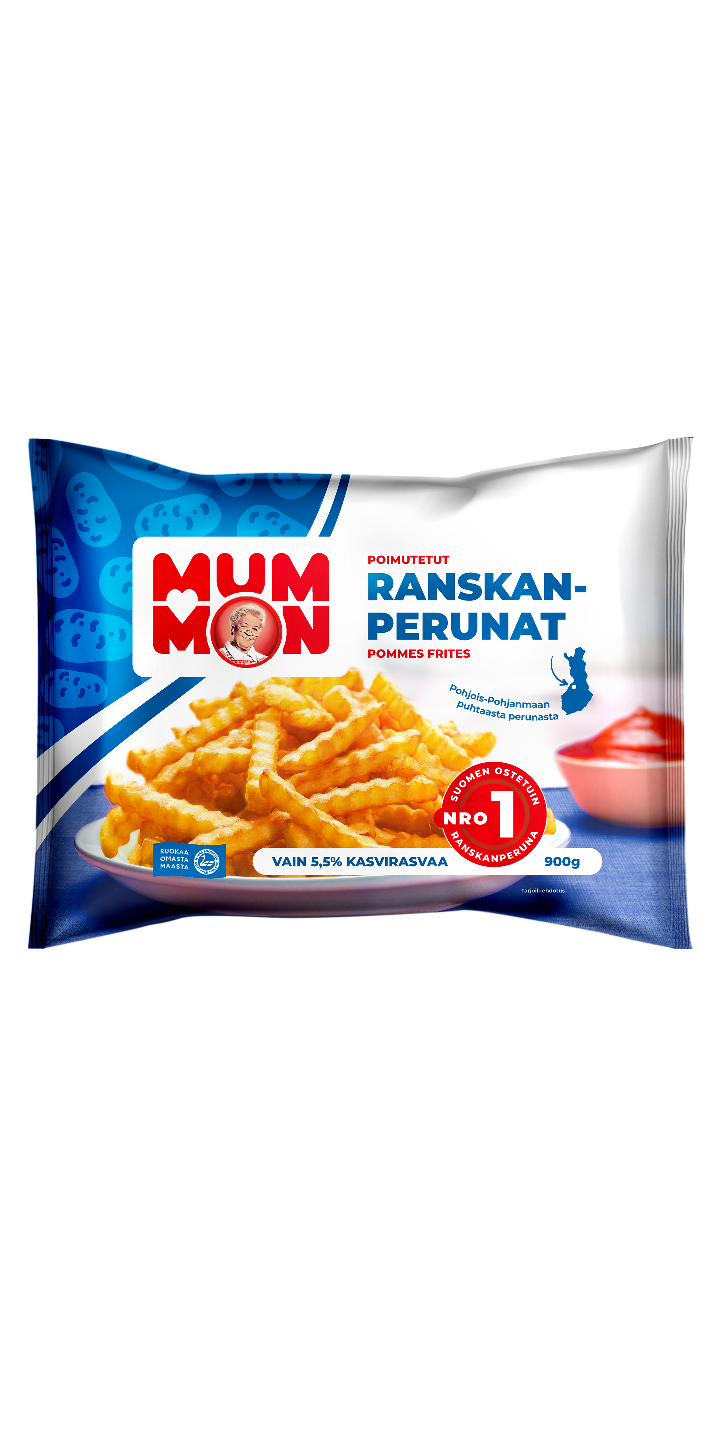 Mummon poimutetut Ranskanperunat 900 g, pakaste