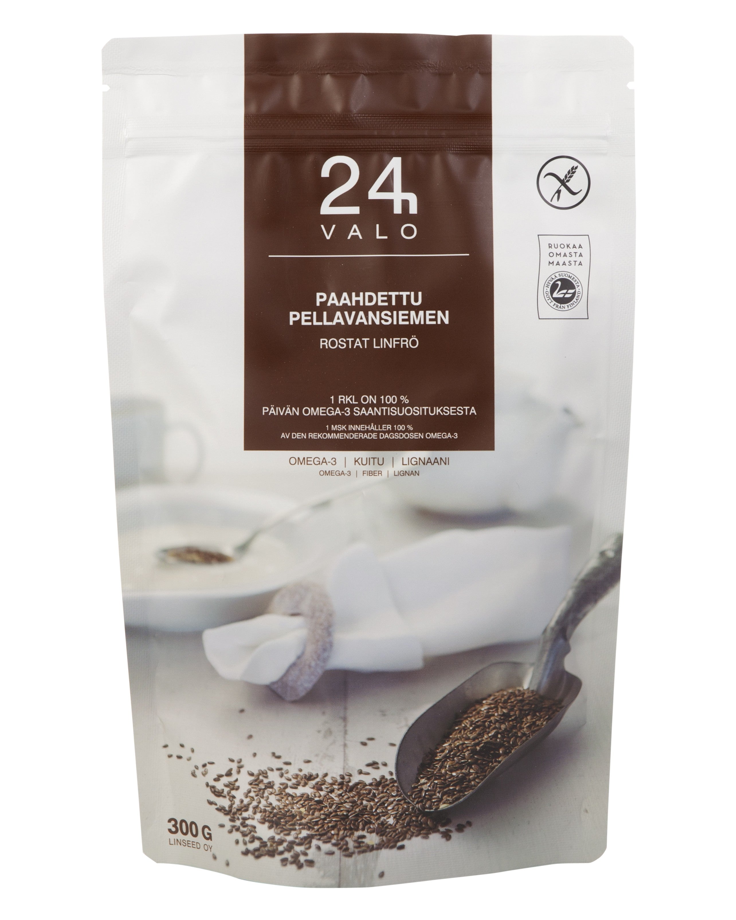 VALO24h paahdettu pellavansiemen 300g