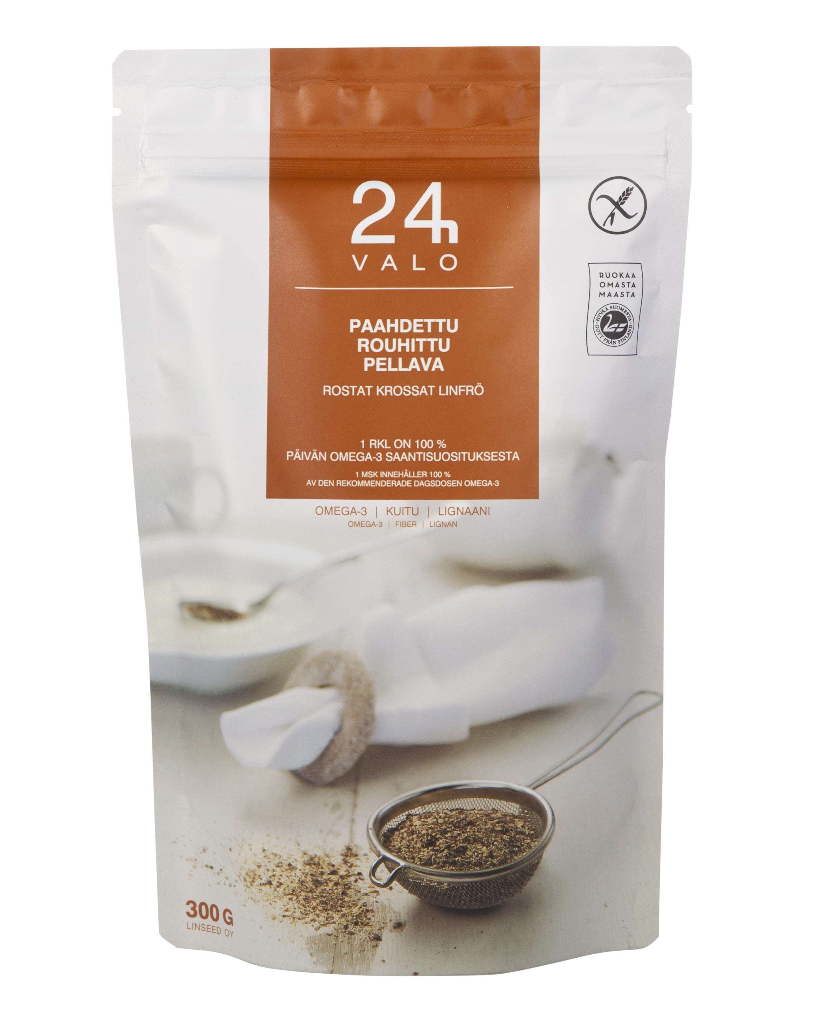 VALO24h paahdettu rouhittu pellava 300g