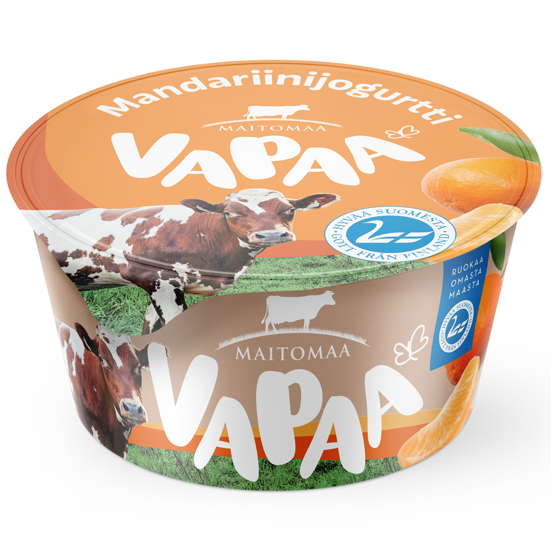 Vapaa pehmeä mandariinijogurtti 140 g, laktoositon