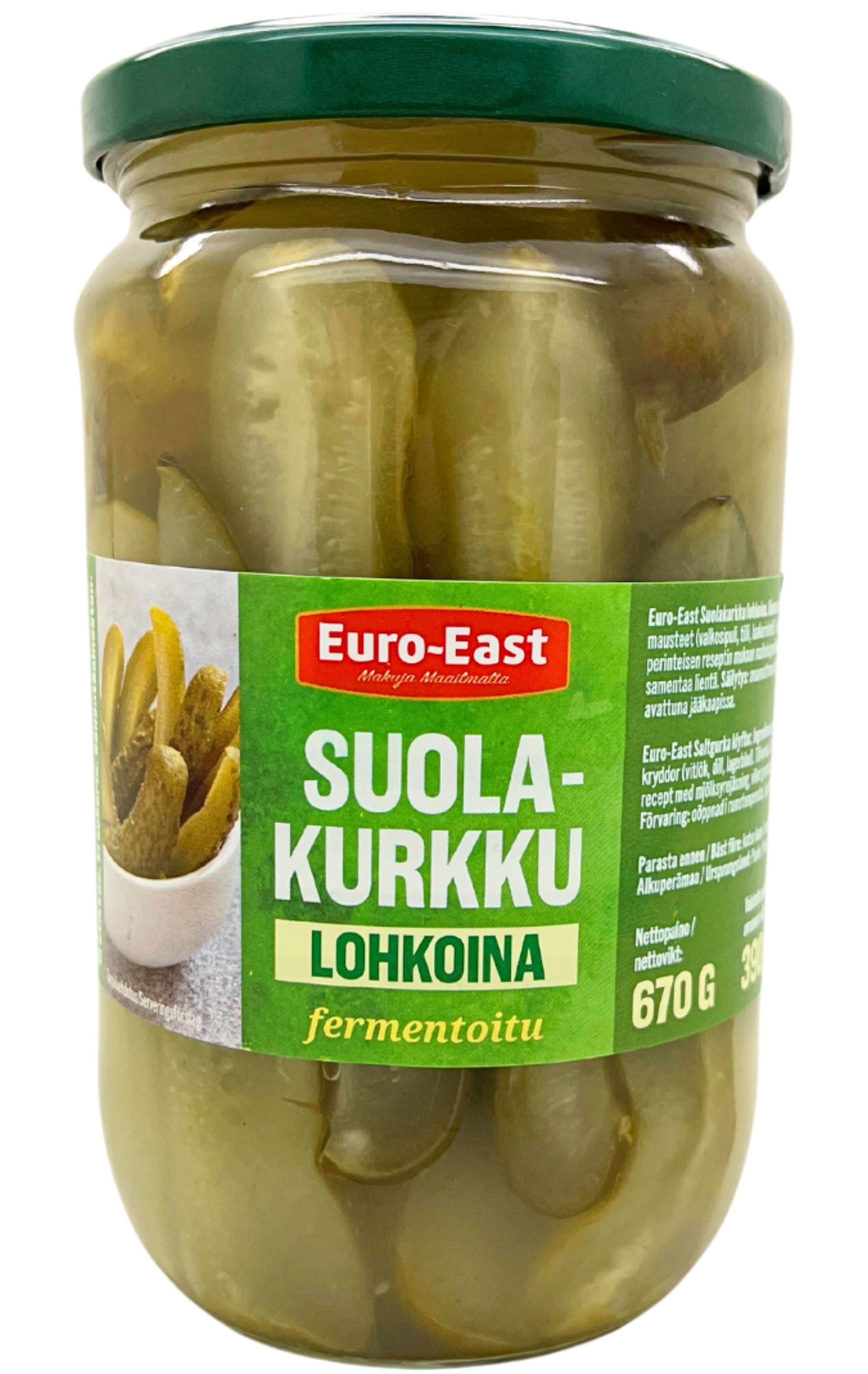 Euro-East suolakurkku lohkoina 670 g / 390 g