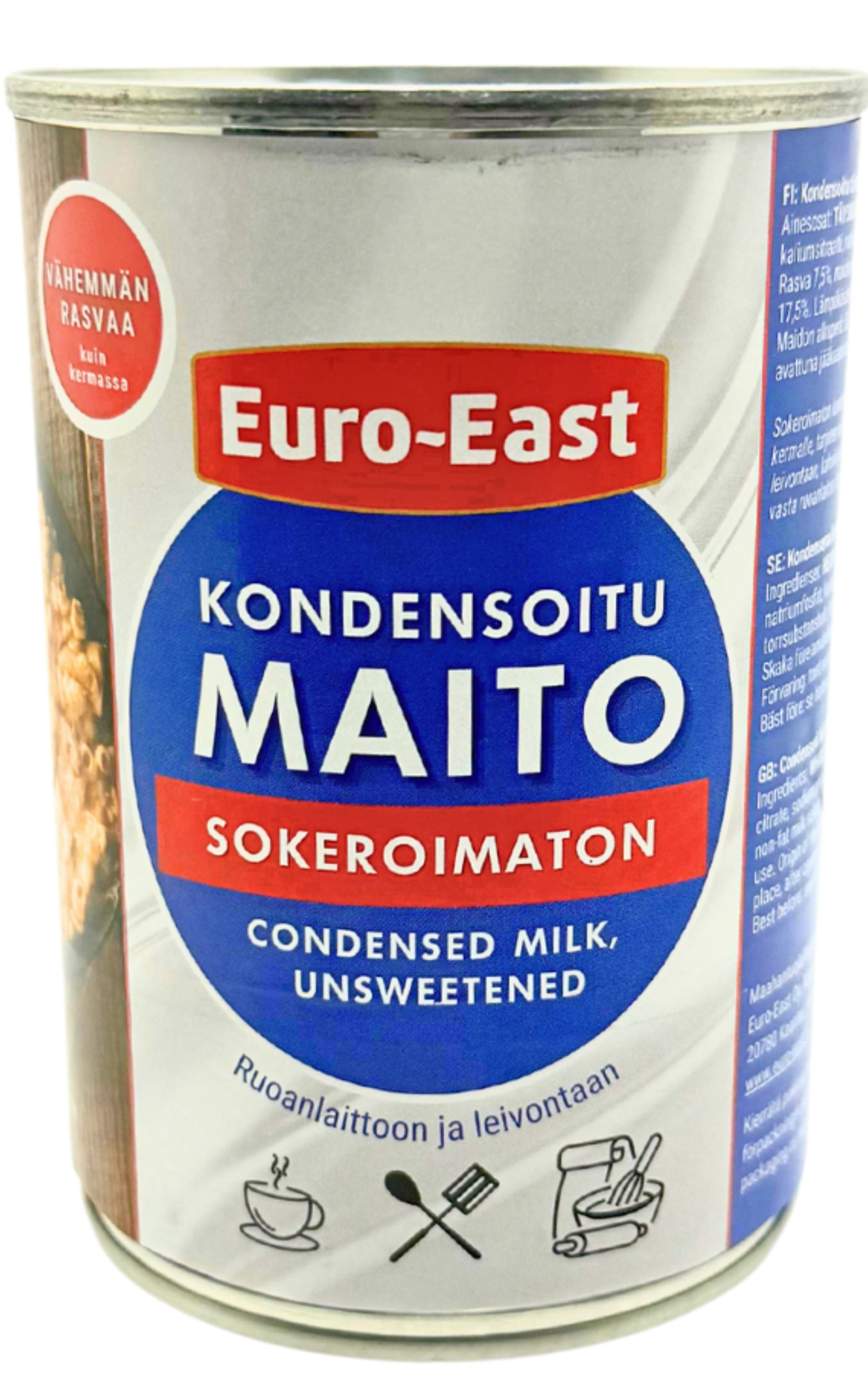 Euro-East Kondensoitu täysmaito, sokeroimaton 410g