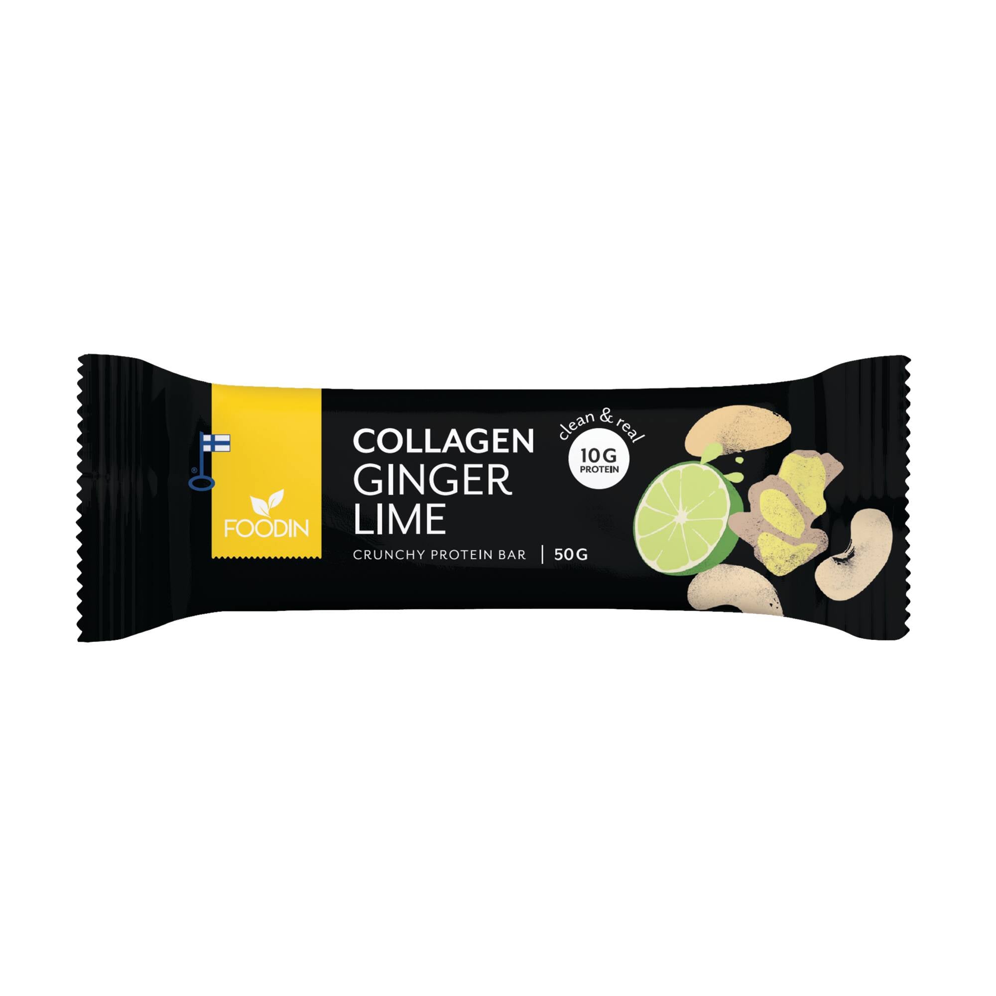 Foodin Collagen protein bar Ginger Lime 50g