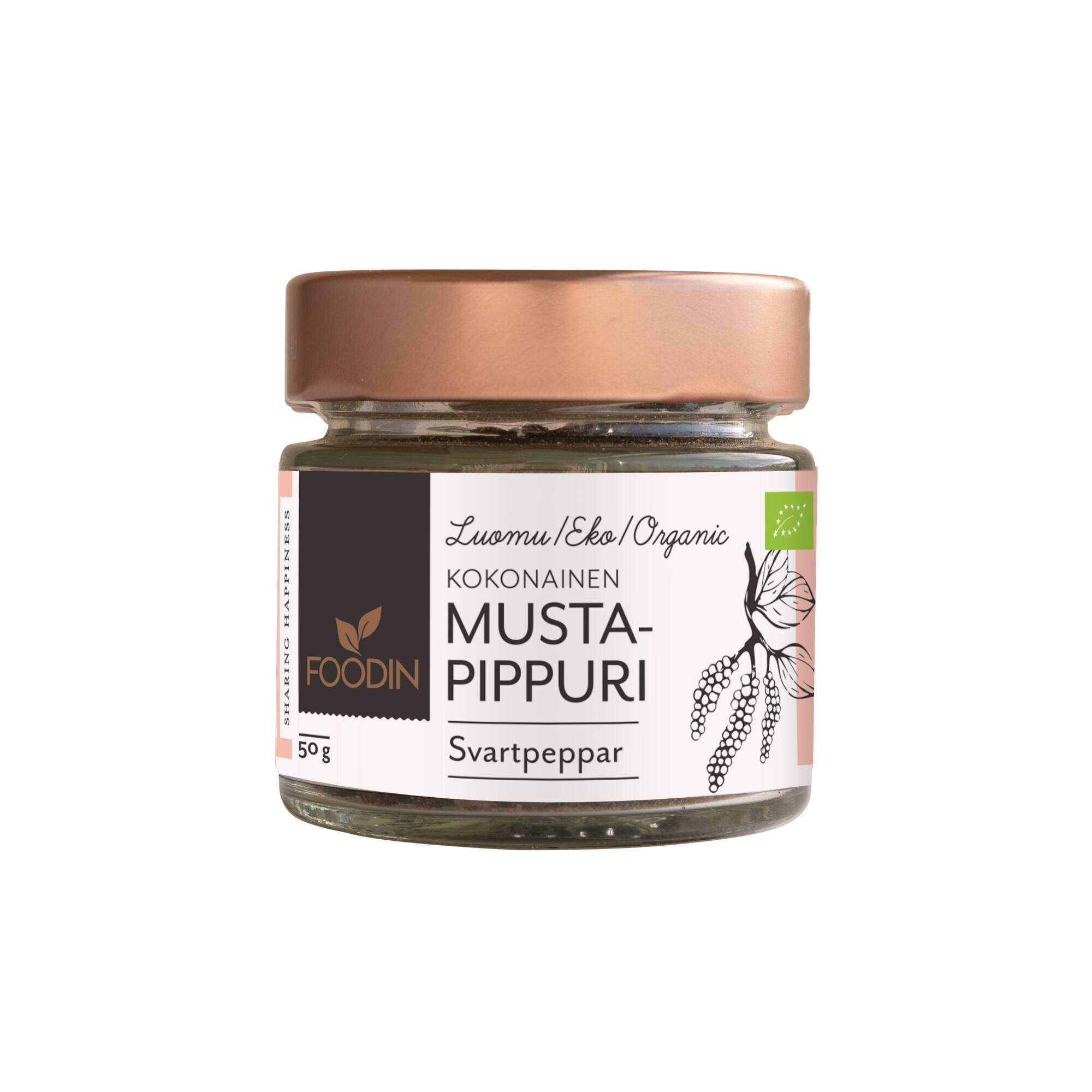 Foodin Mustapippuri kokonainen luomu 50g