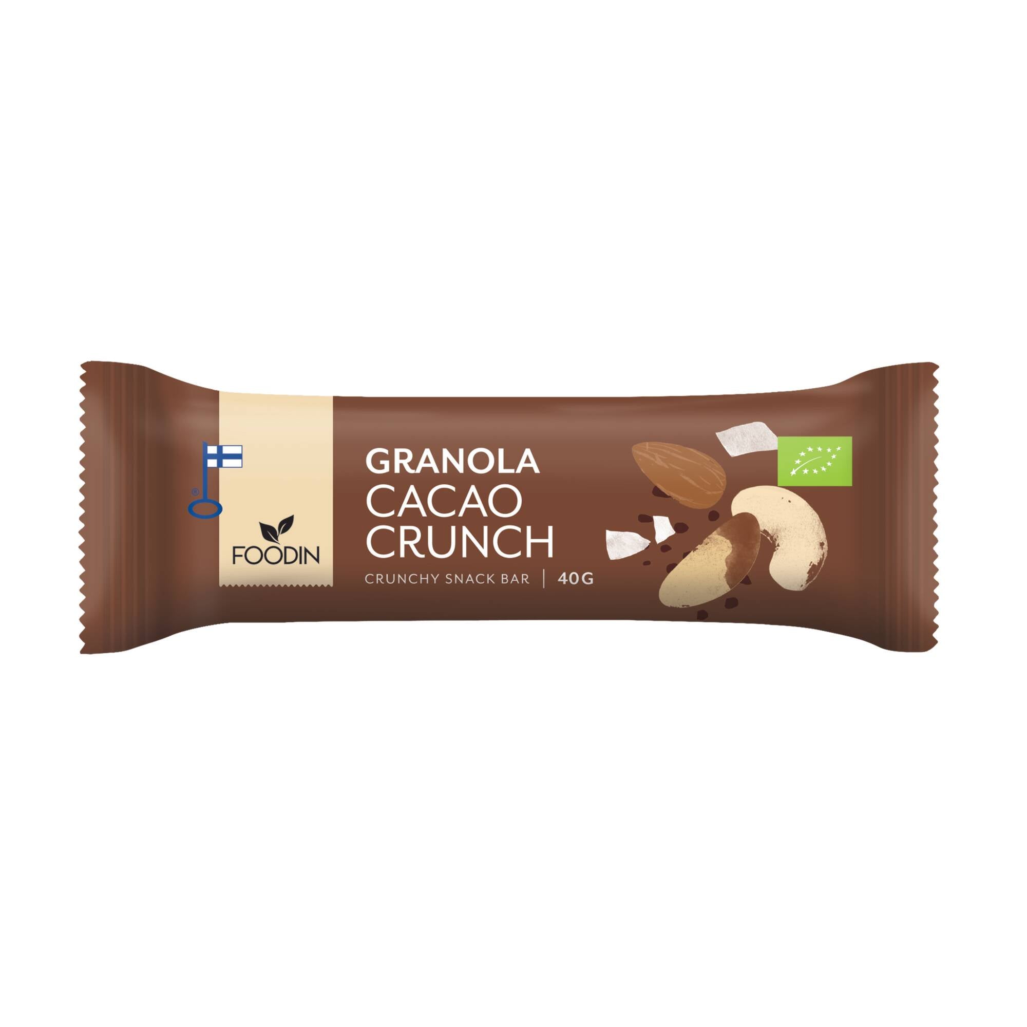 Foodin Granola bar Cacao crunch, luomu, 40g