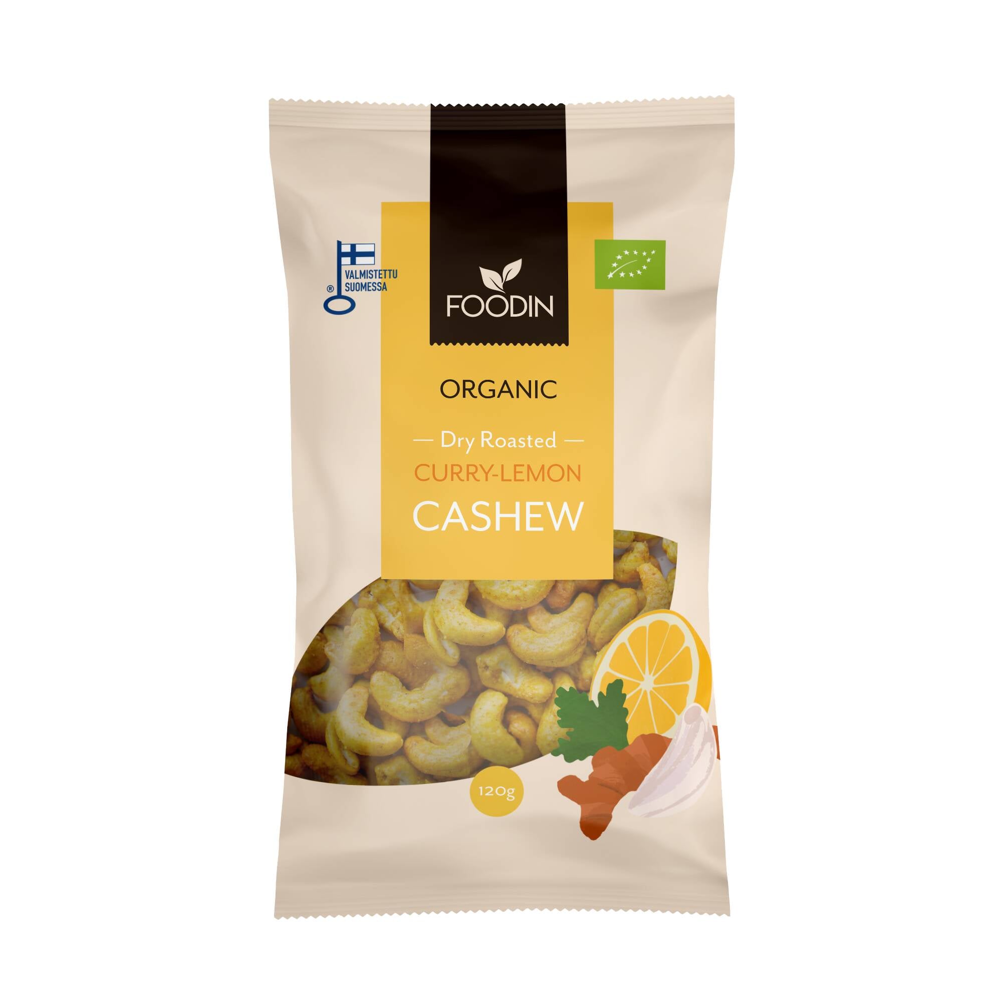 Foodin Curry-Lemon Cashew, luomu 120g