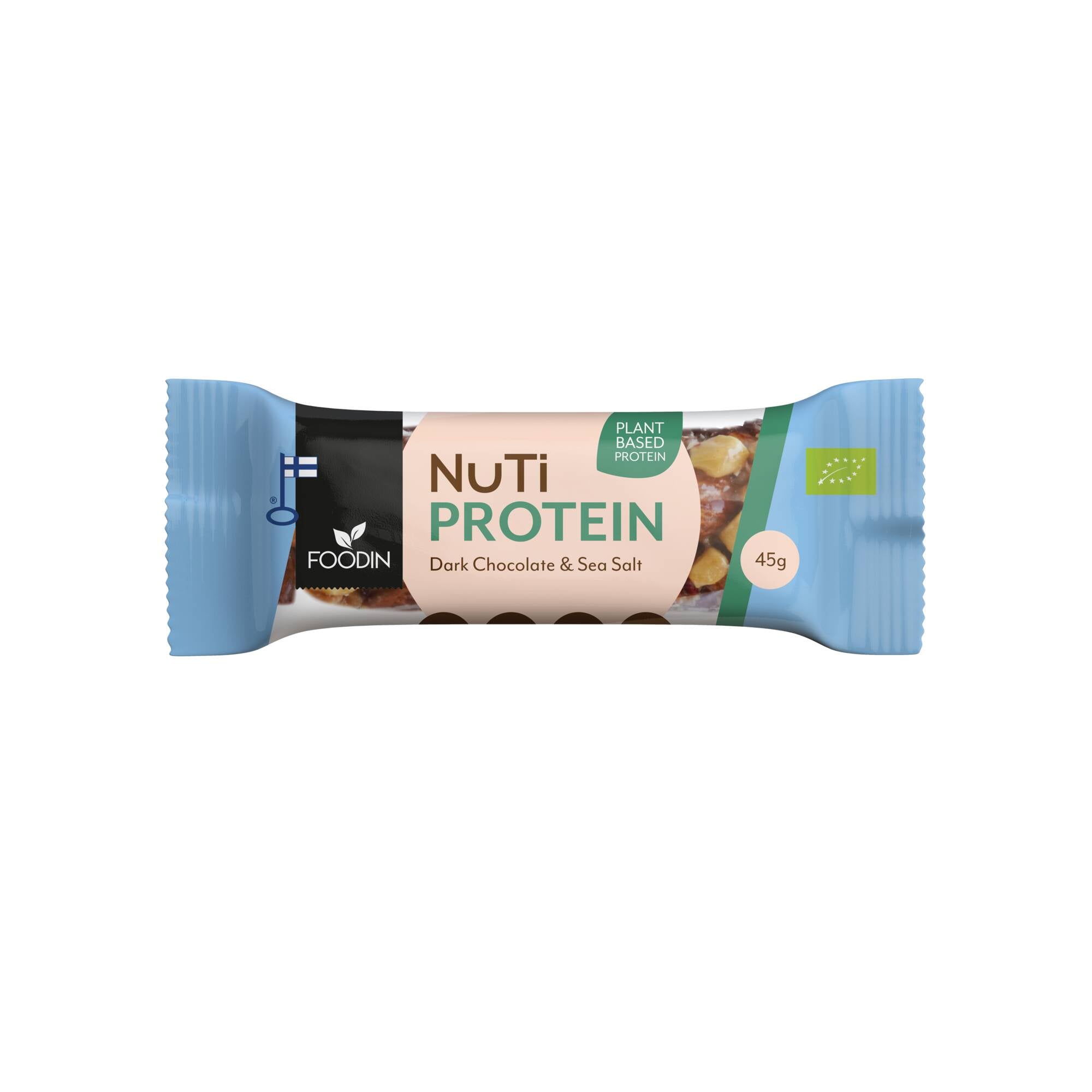 Foodin NUTI Protein, Tumma suklaa & Merisuola, luomu 45g