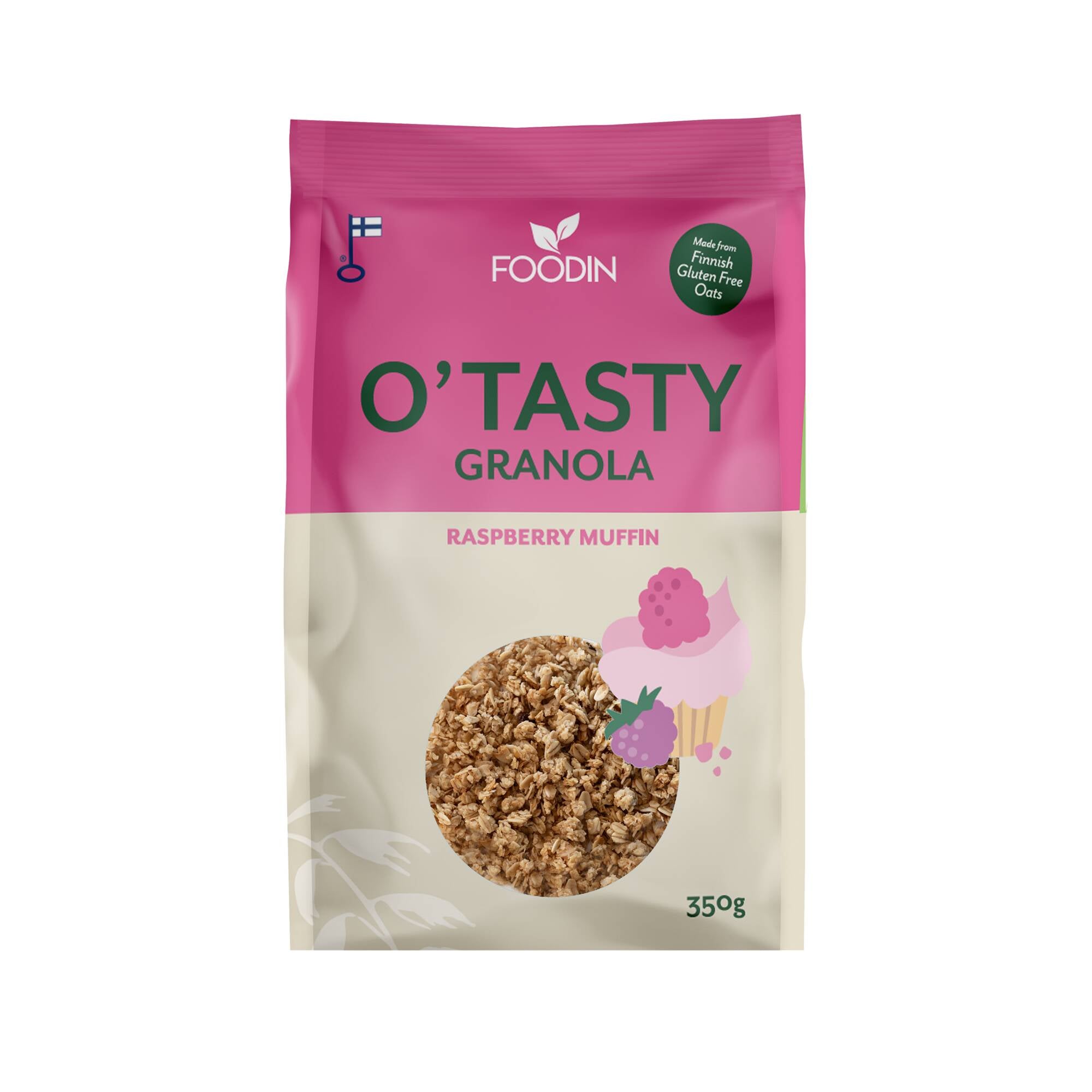 Foodin O`Tasty Vadelma-Kauragranola 350g