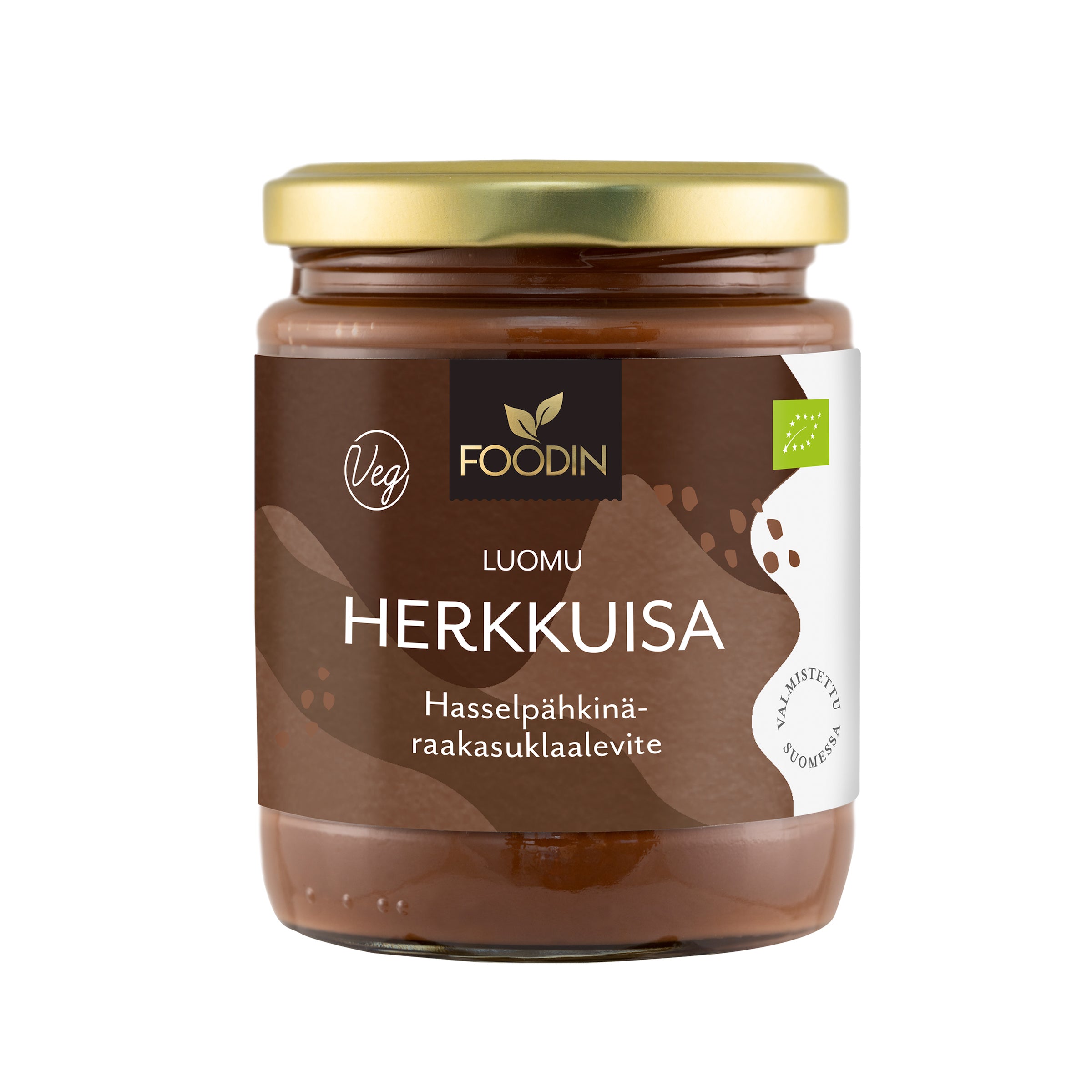 Foodin Herkkuisa Hasselpähkinä-raakasuklaalevite, luomu 250g