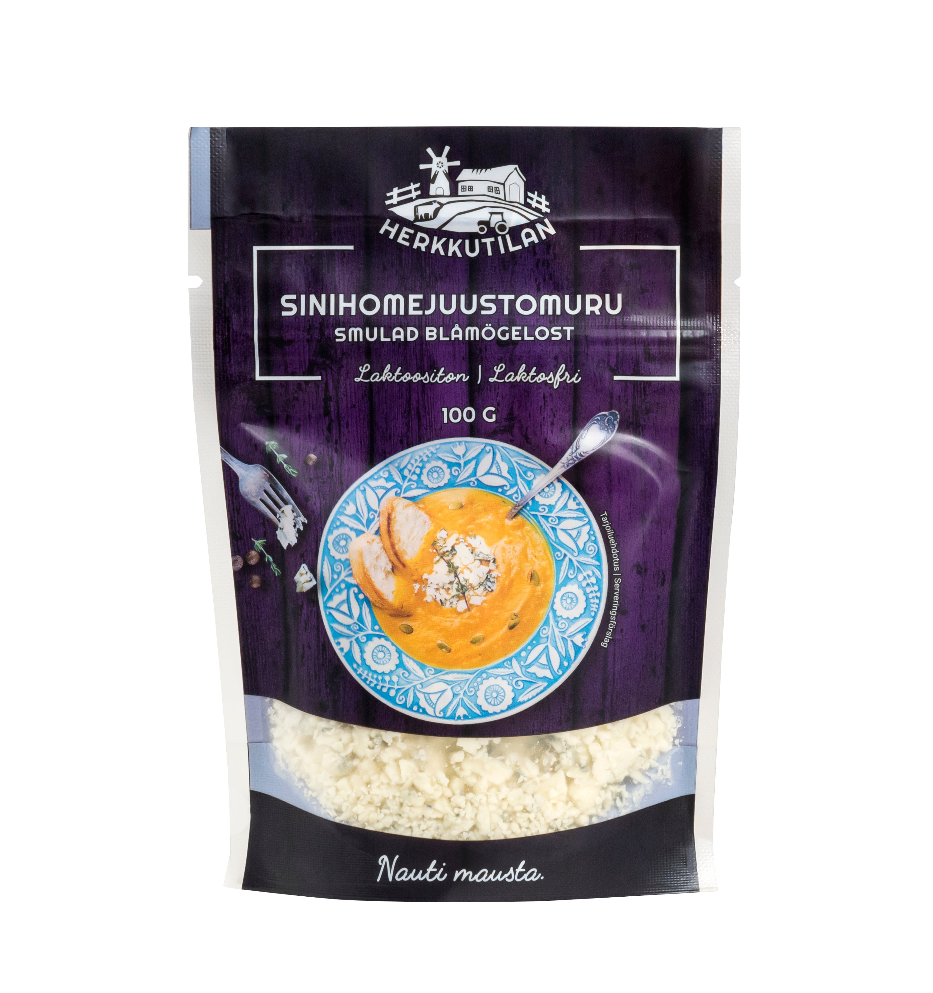 Herkkutilan Sinihomejuustomuru laktoositon 100g