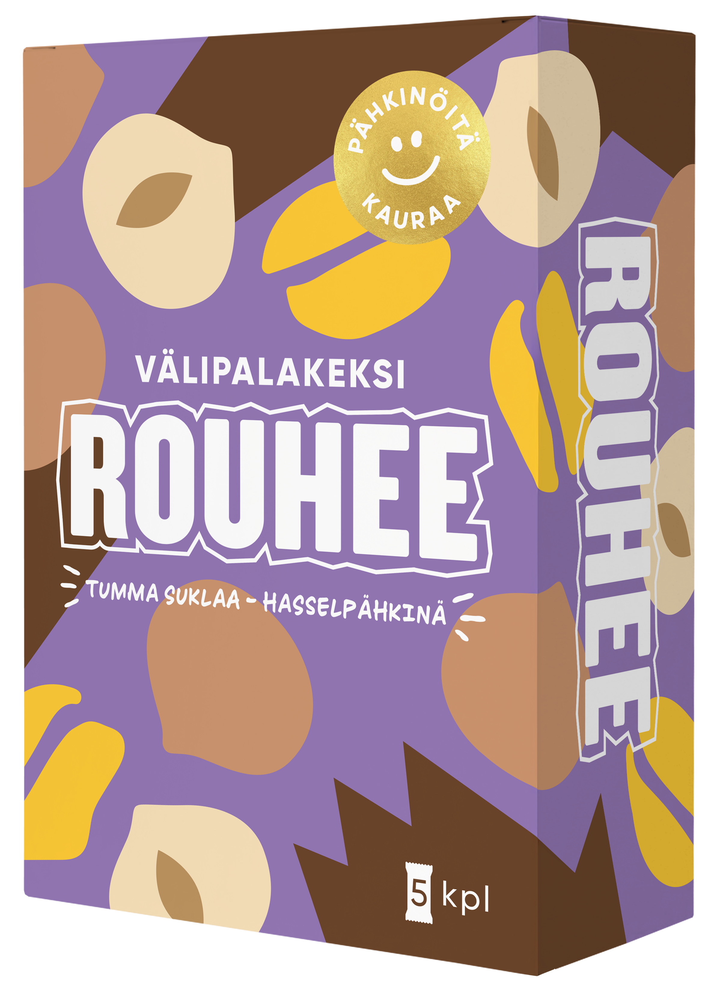 Rouhee Tumma Suklaa - Hasselpähkinä välipalakeksi 30g x 5