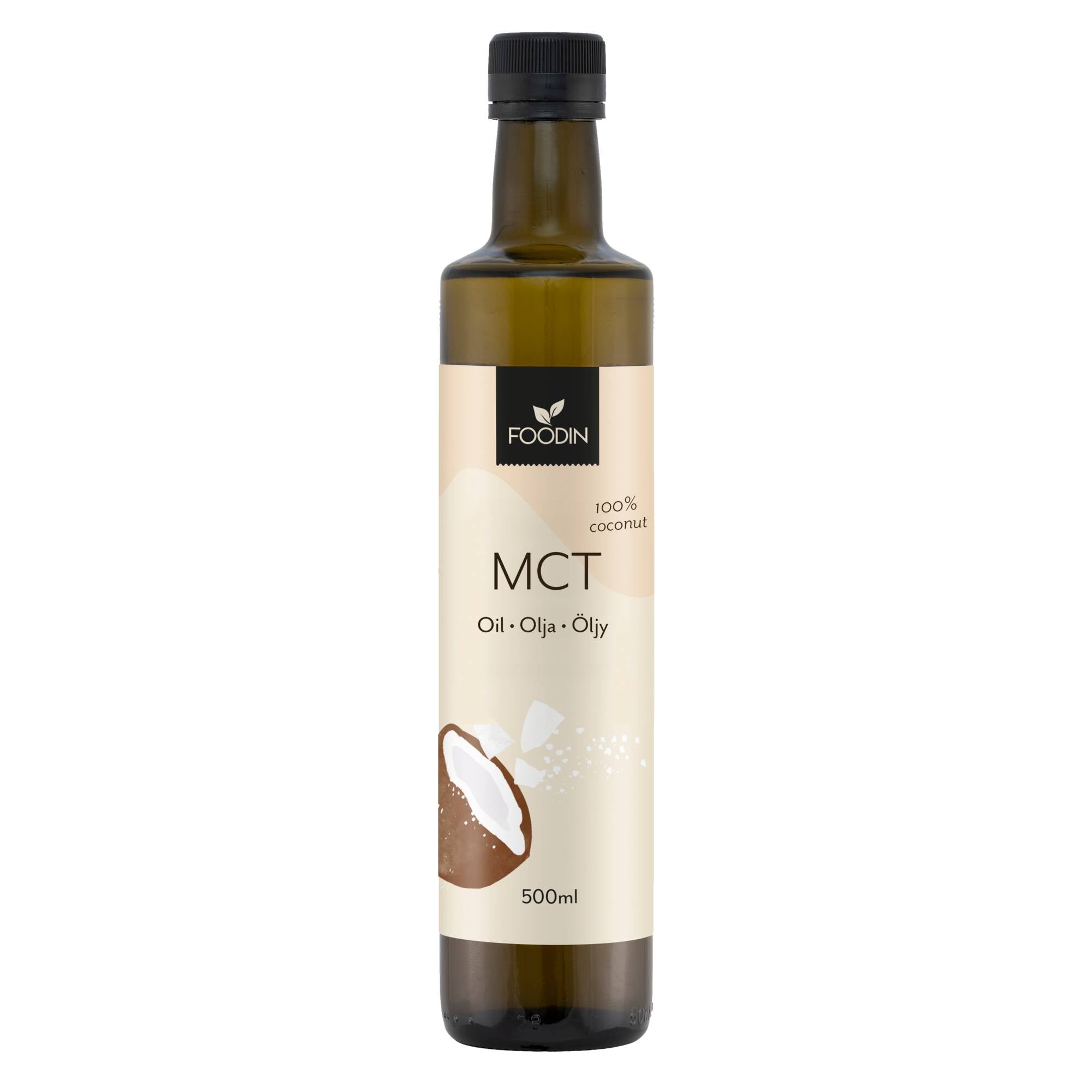 Foodin MCT-öljy, (100% kookosöljypohjainen), 500ml