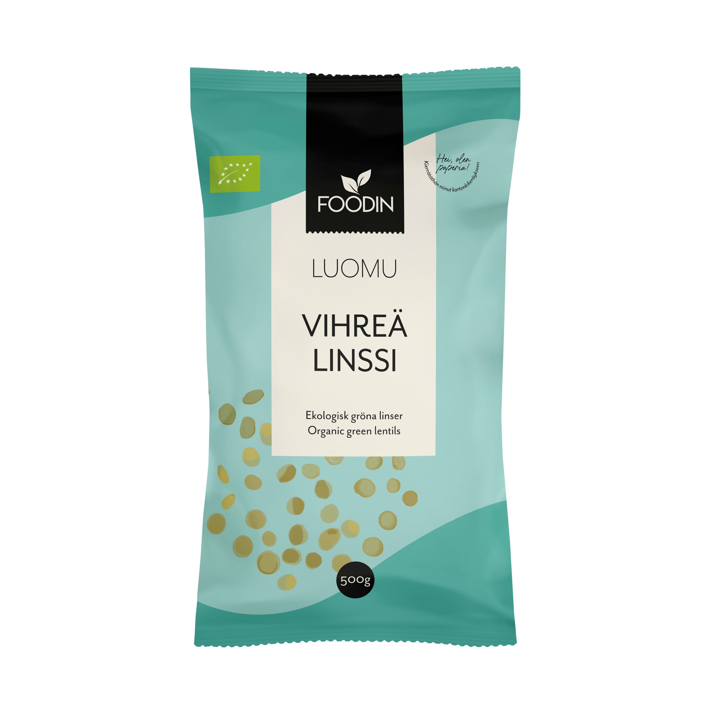 Foodin Vihreä linssi luomu 500g