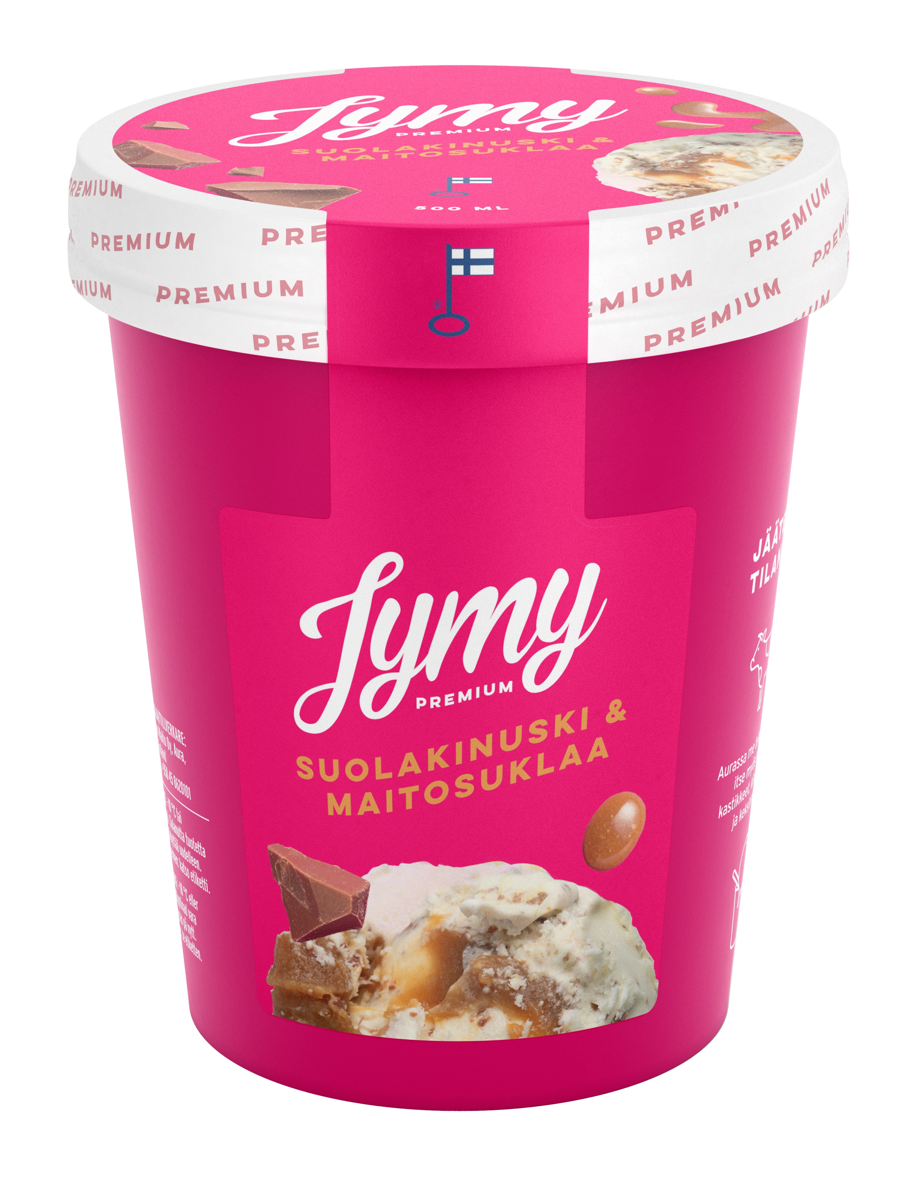 Jymy Suolakinuski & Maitosuklaa kermajäätelö 500ml