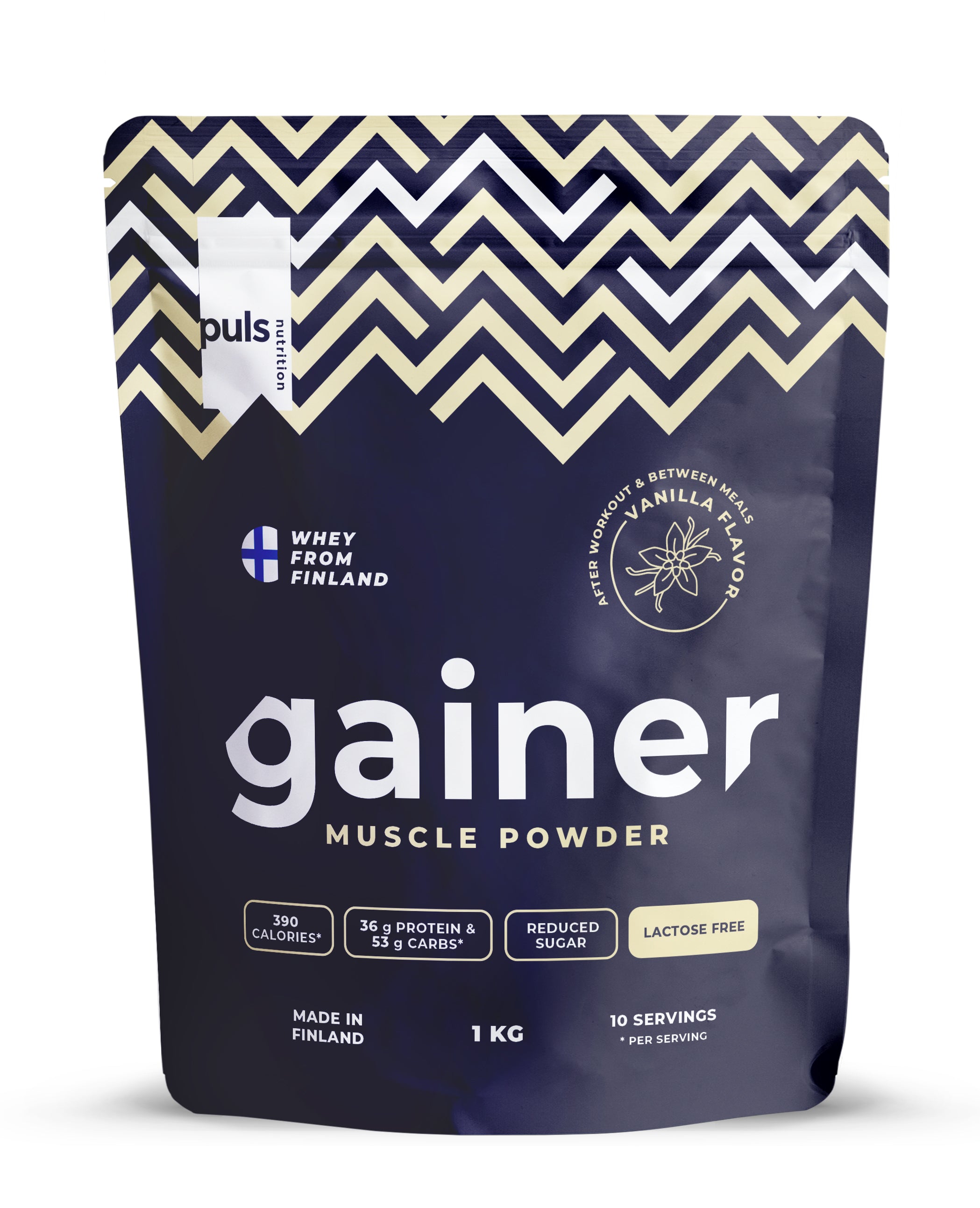 PULS Gainer muscle powder juomajauhe vanilja 1kg