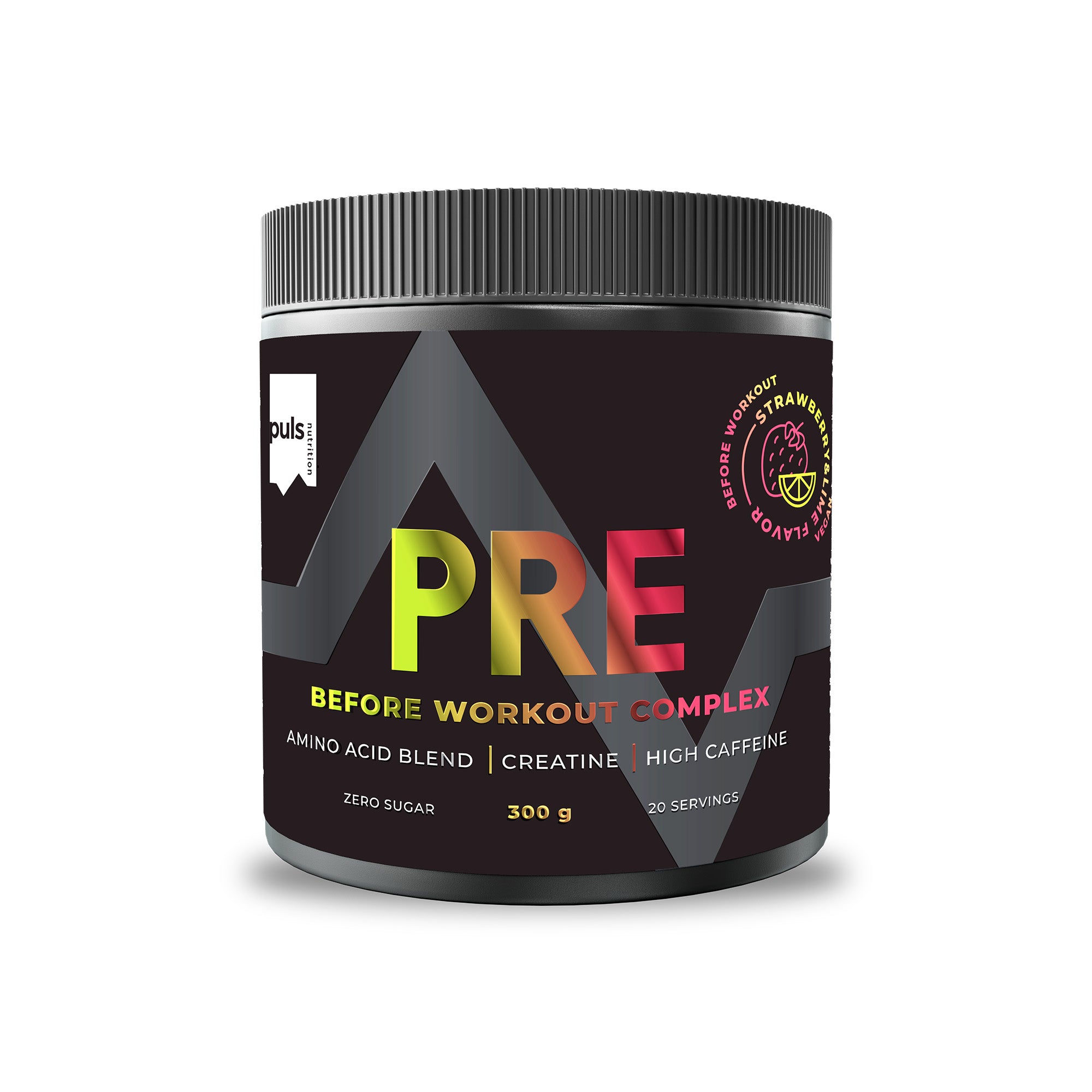 PULS Pre workout juomajauhe mansikka-lime 300g