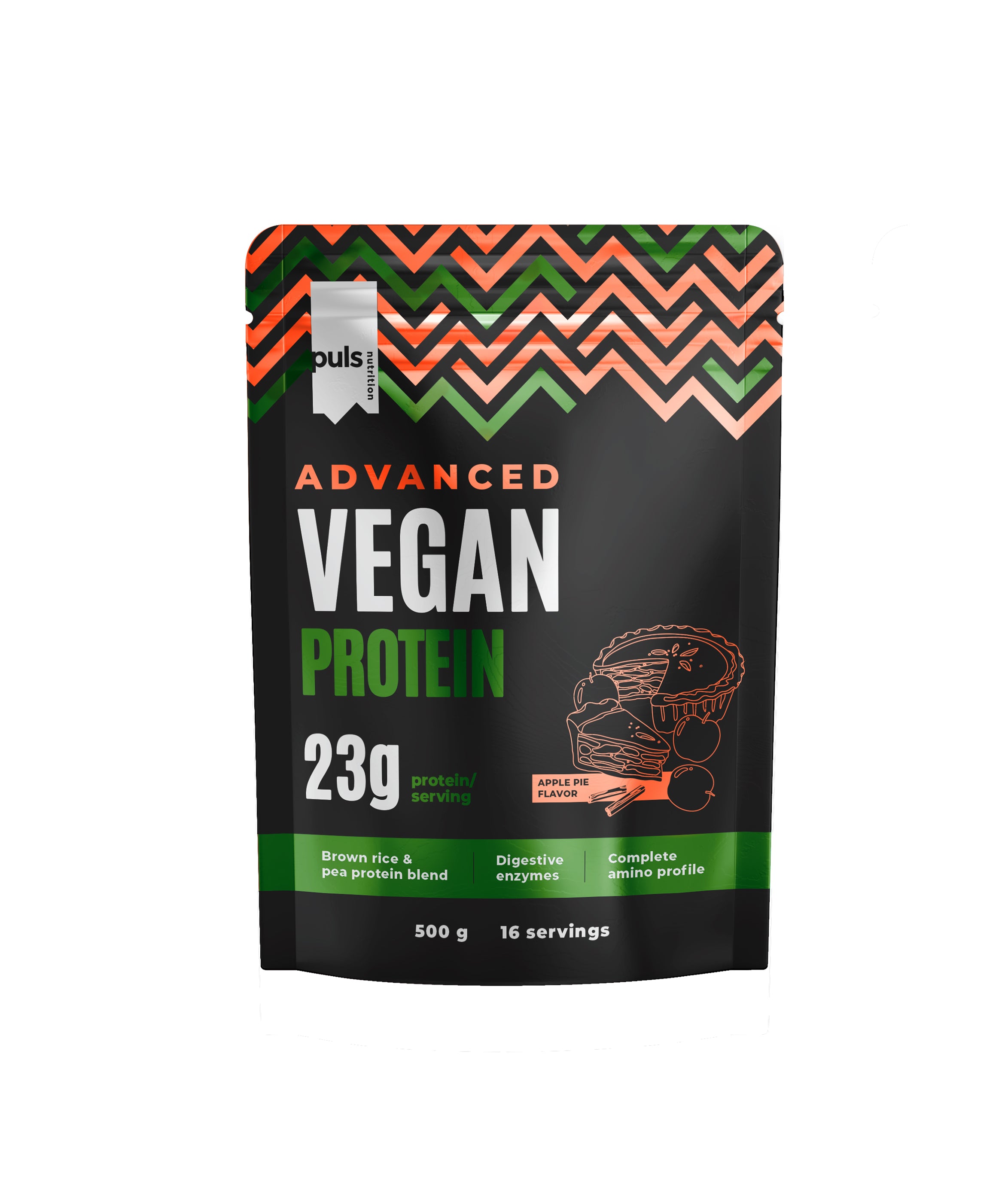 PULS Advanced vegan proteiinijauhe apple pie 500g