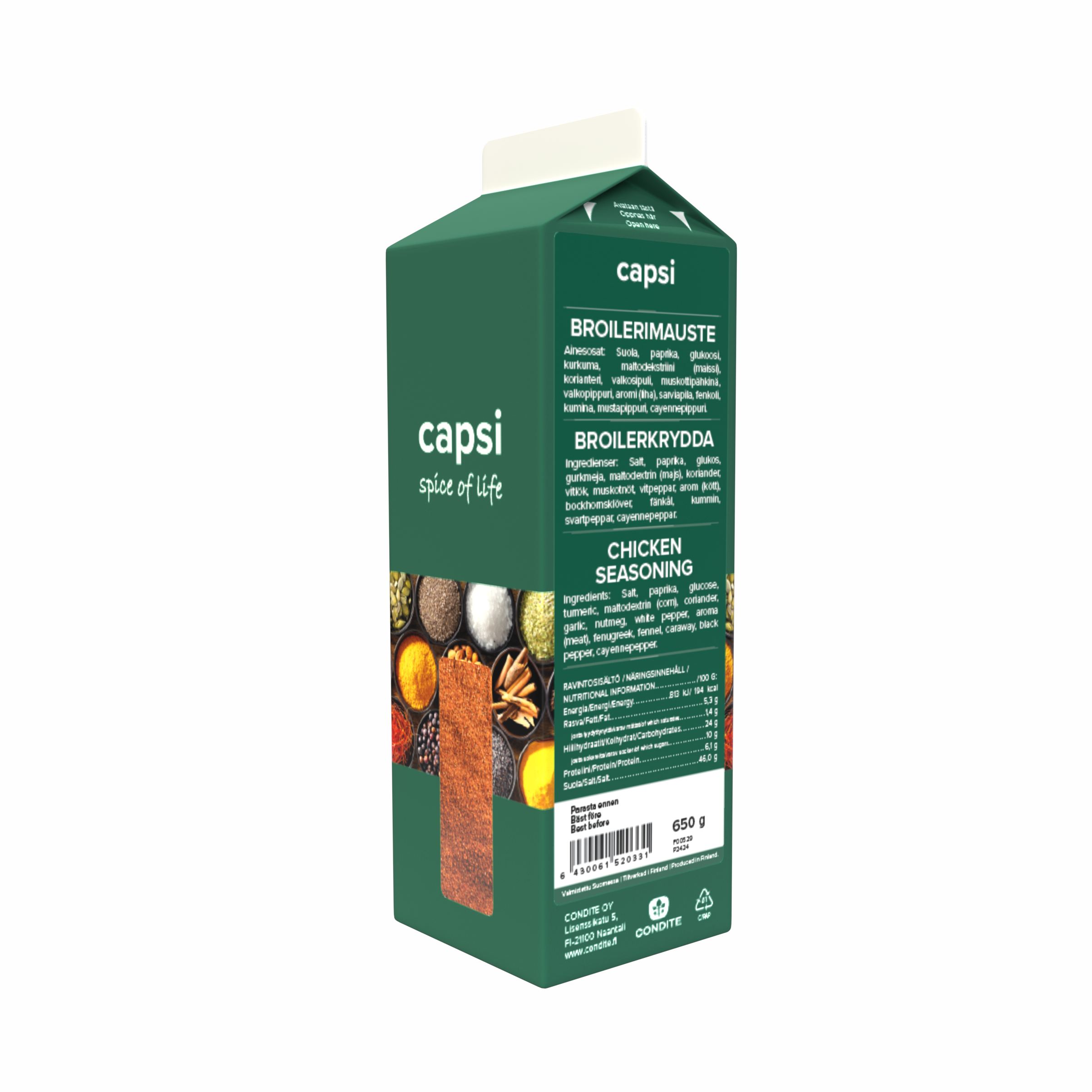 Capsi PP 650 g de poulet de chair