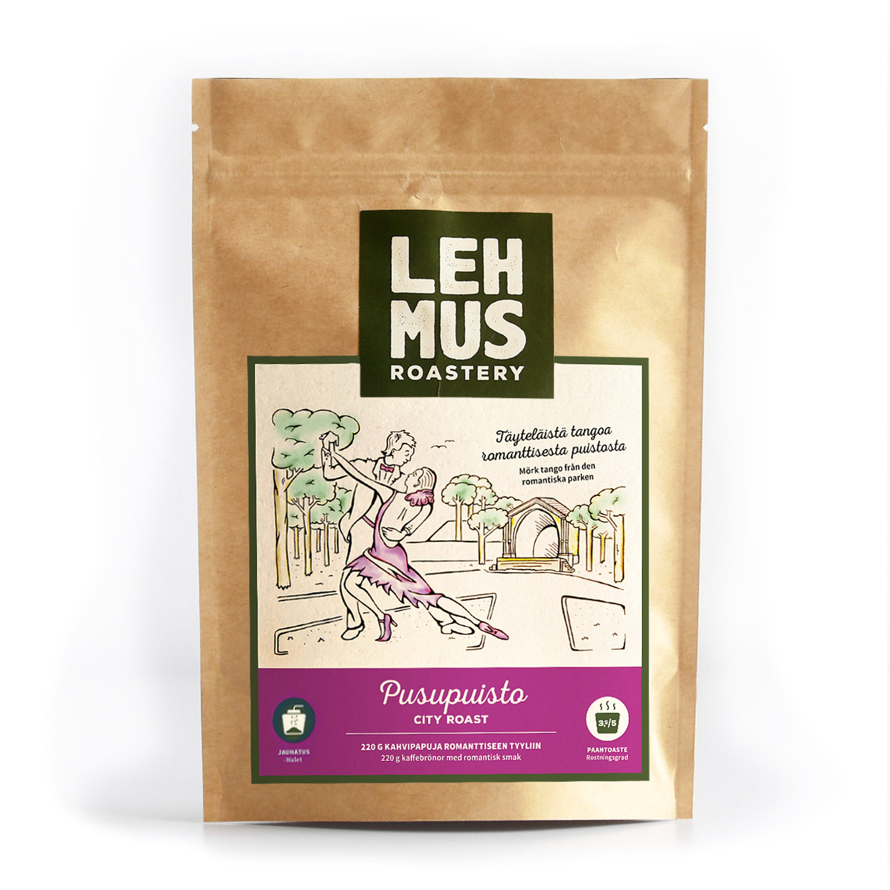 Lehmus Roastery Pusupuisto-kahvi keskipaahto 220g suodatinjauhettu
