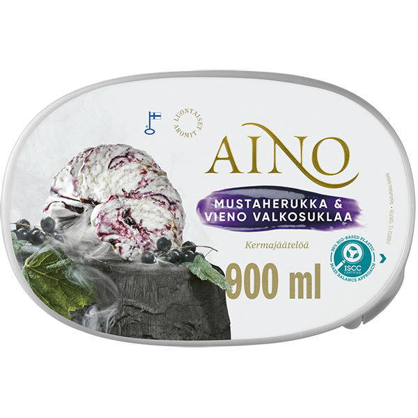 Aino Mustaherukka &amp; Vieno Valkosuklaa kermajäätelö kotipakkaus 520g/900ml