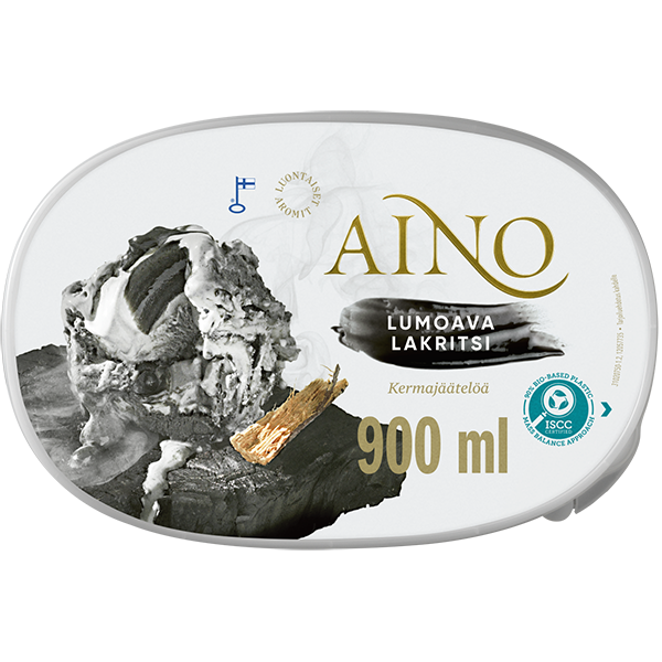 Aino Lumoava Lakritsi kermajäätelö kotipakkaus 504g/900ml