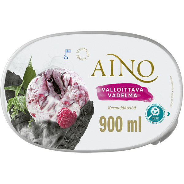 Aino Valloittava Vadelma kermajäätelö kotipakkaus 506g/900ml