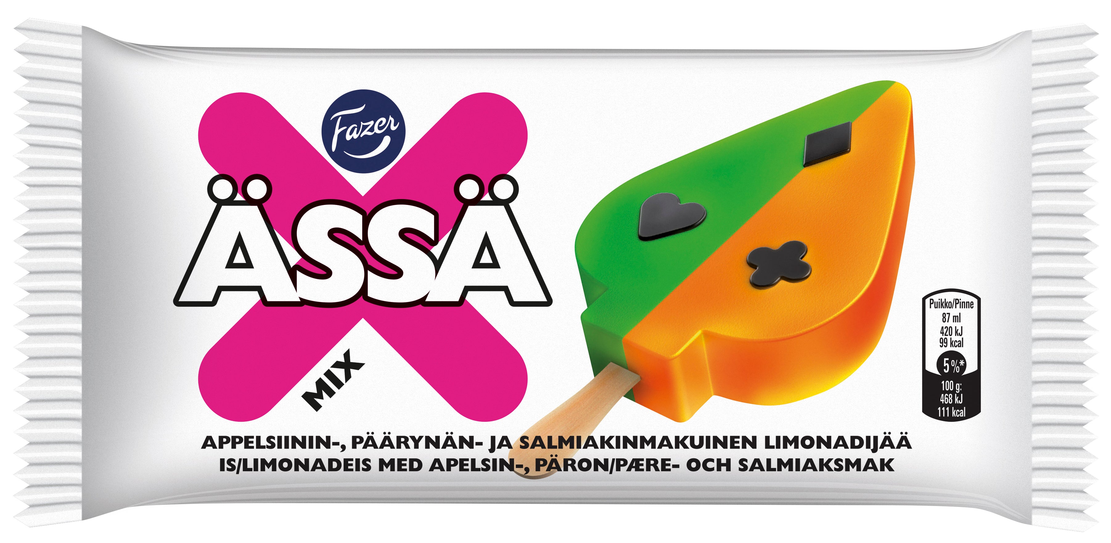 Fazer Ässä Mix limonadijääpuikko 90g/0.87dl