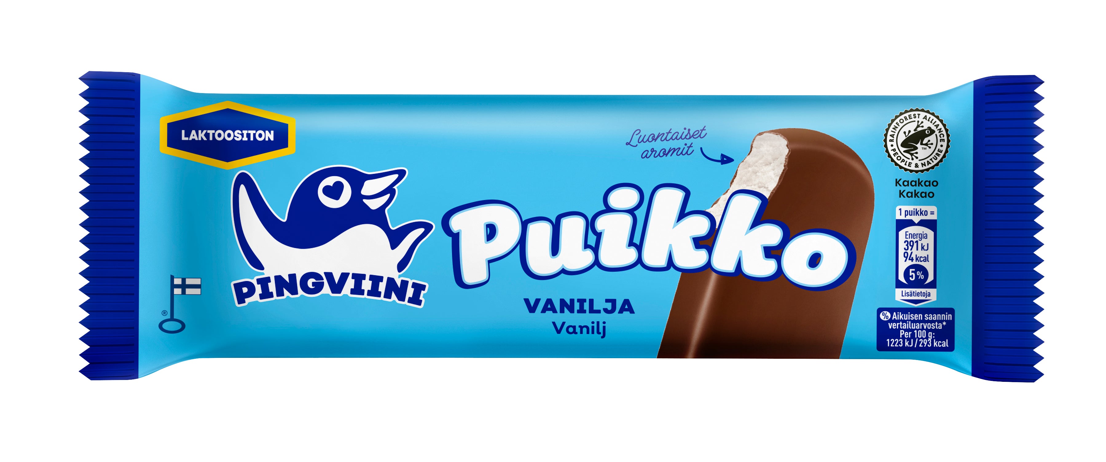 Pingviini Puikko Vanilja  laktoositon kermajäätelöpuikko 32g/57ml