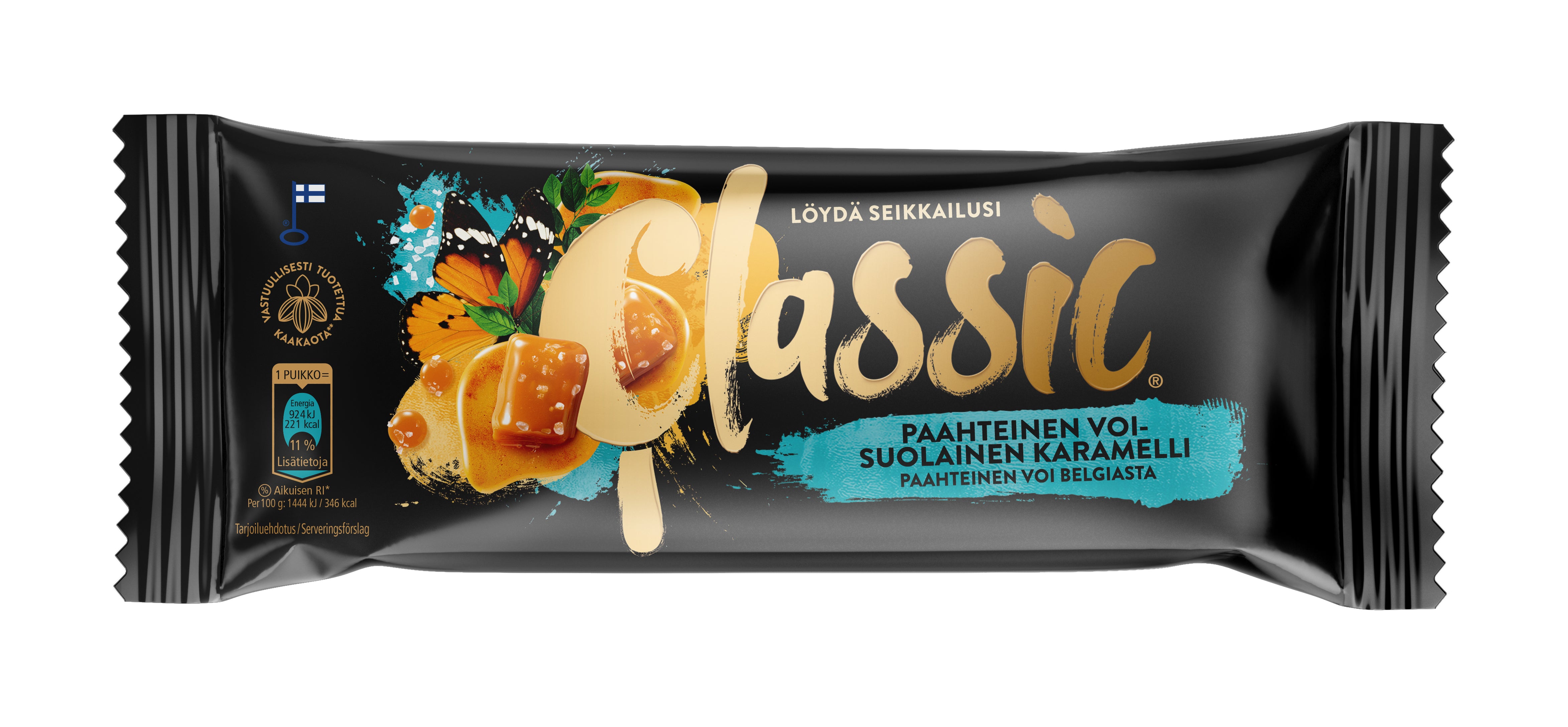 Classic Paahteinen Voi-Suolainen Karamelli kermajäätelöpuikko 64g/90ml