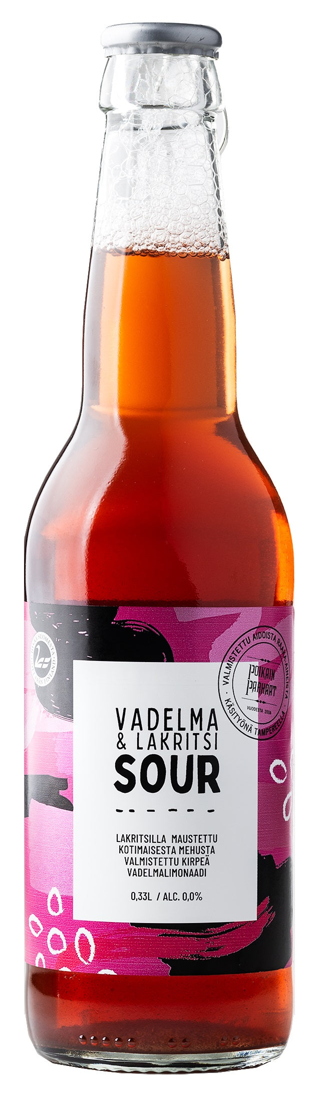 Poikain Parhaat SOUR Vadelma-Lakritsilimonaadi 0,33L KLP