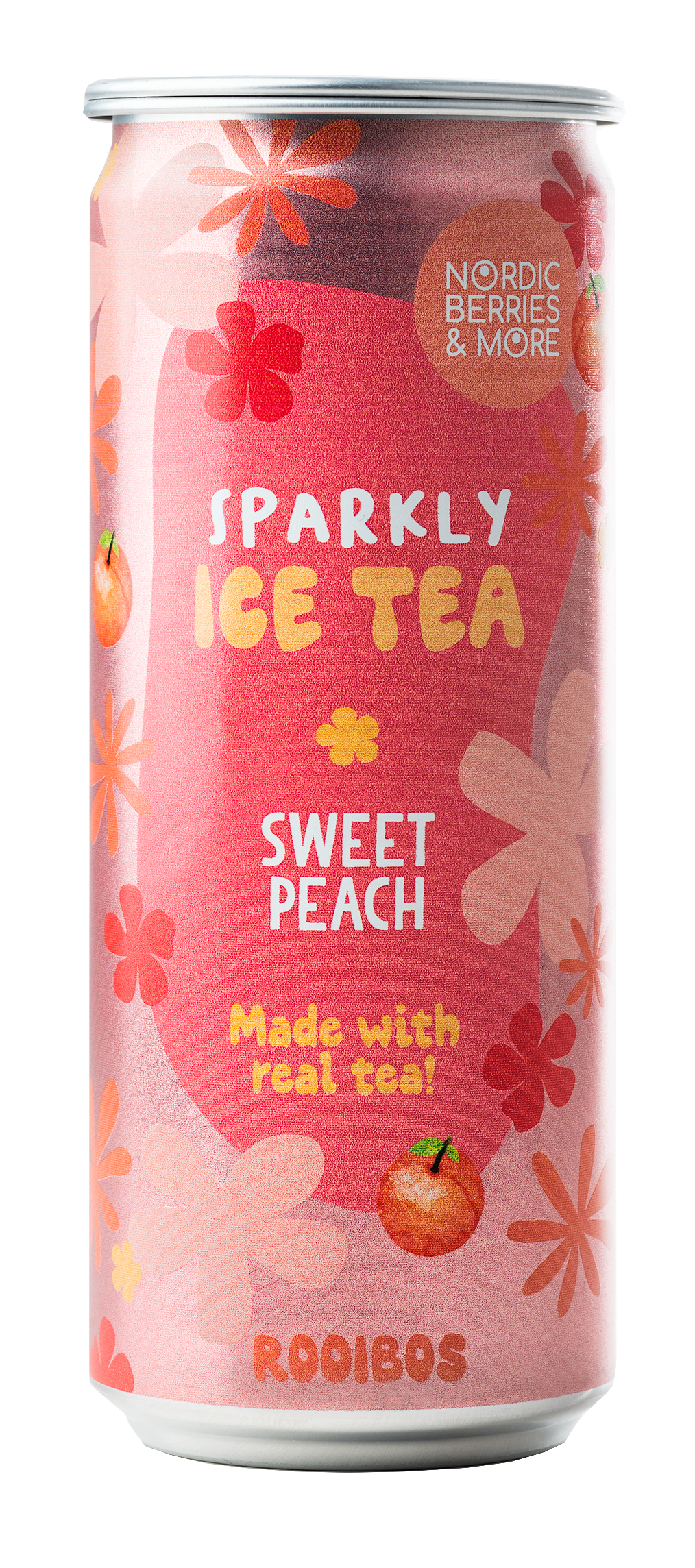 Thé glacé pétillant Nordic Berries &amp; More Pêche sucrée 0,33 L TLK