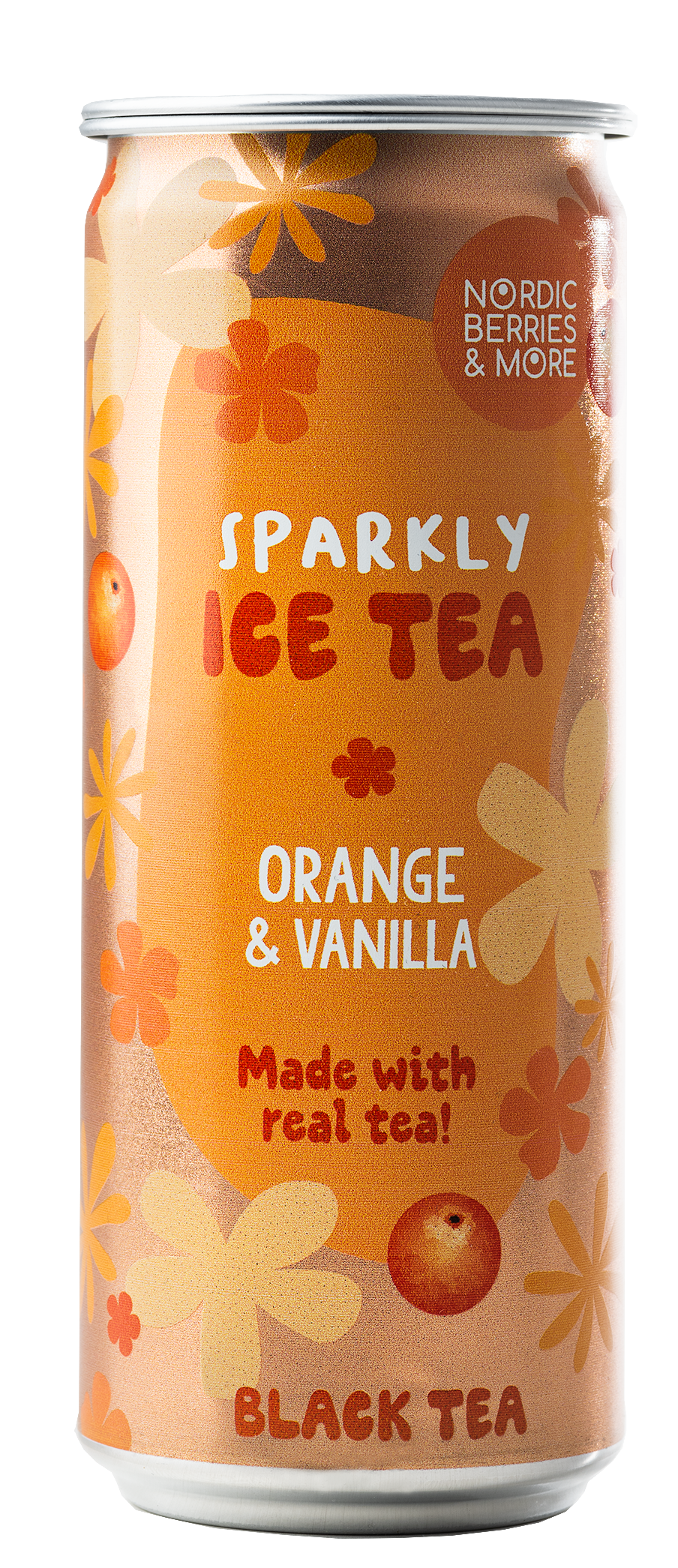Thé glacé pétillant Nordic Berries &amp; More Orange onctueuse et vanille 0,33 L TLK