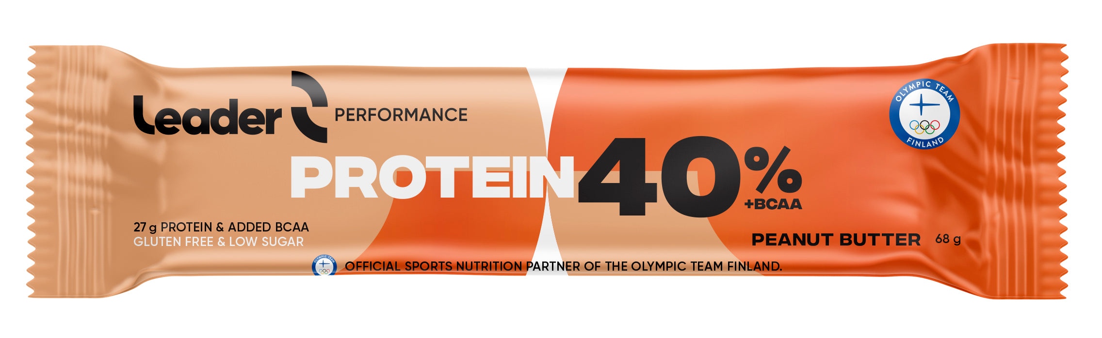 Leader Performance protein 40% + BCAA proteiinipatukka maapähkinävoin makuinen 68 g