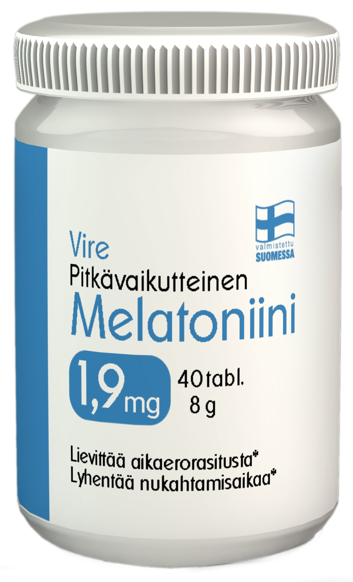 Vire Melatoniinivalmiste melatoniini 1,9 mg pitkävaikutteinen 40 tablettia / 8 g