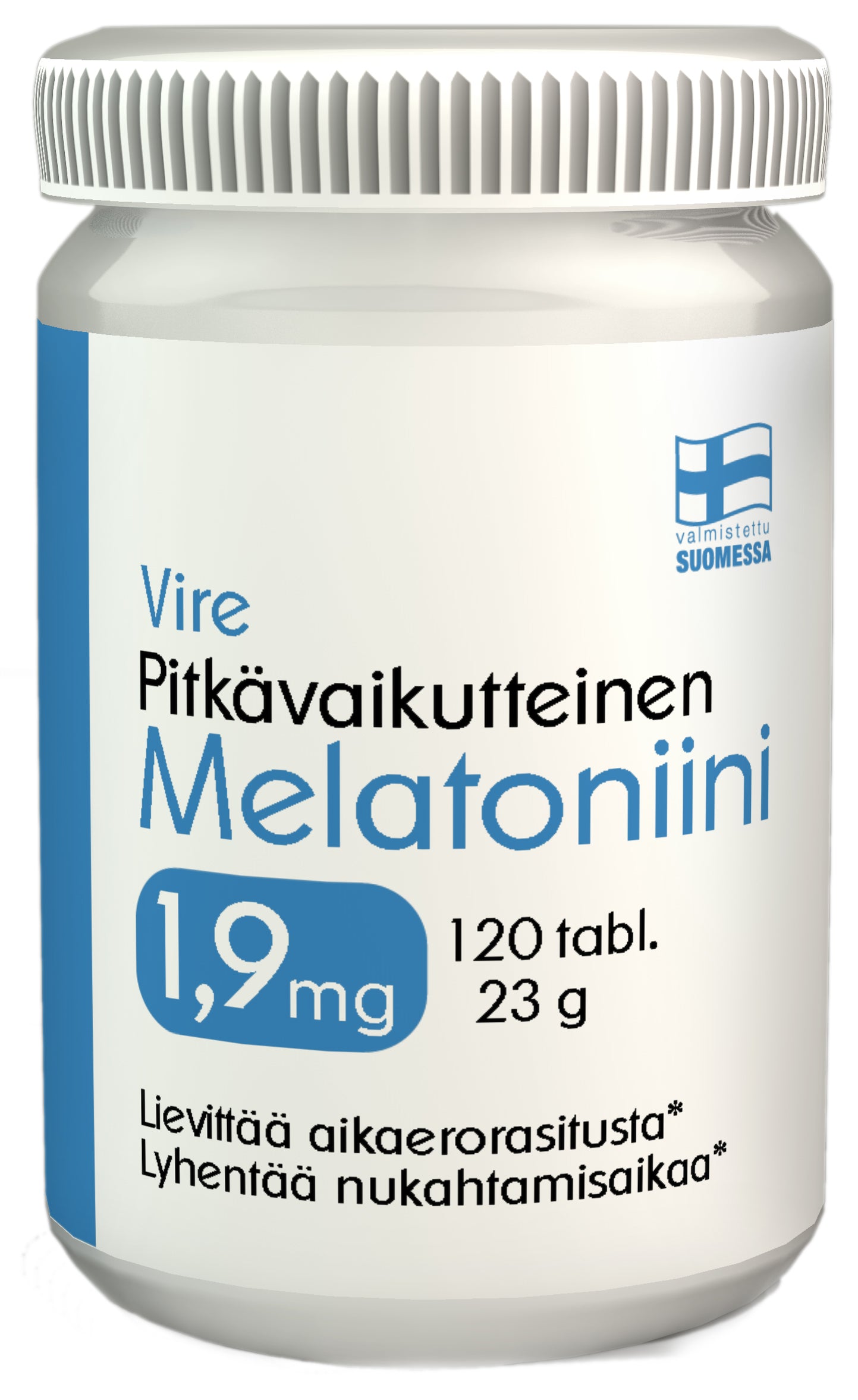 Vire Melatoniinivalmiste melatoniini 1,9 mg pitkävaikutteinen 120 tablettia / 23 g