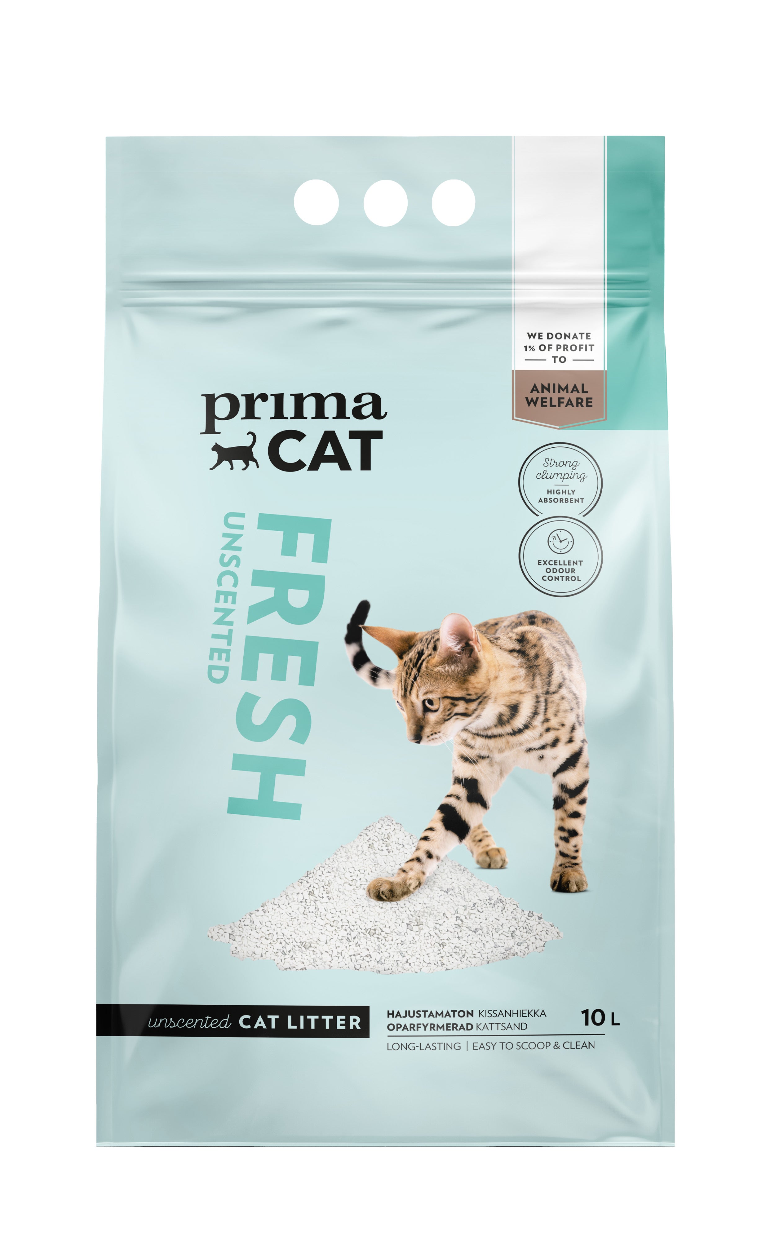 PrimaCat Fresh Unscented kissanhiekka valkoinen 10 l
