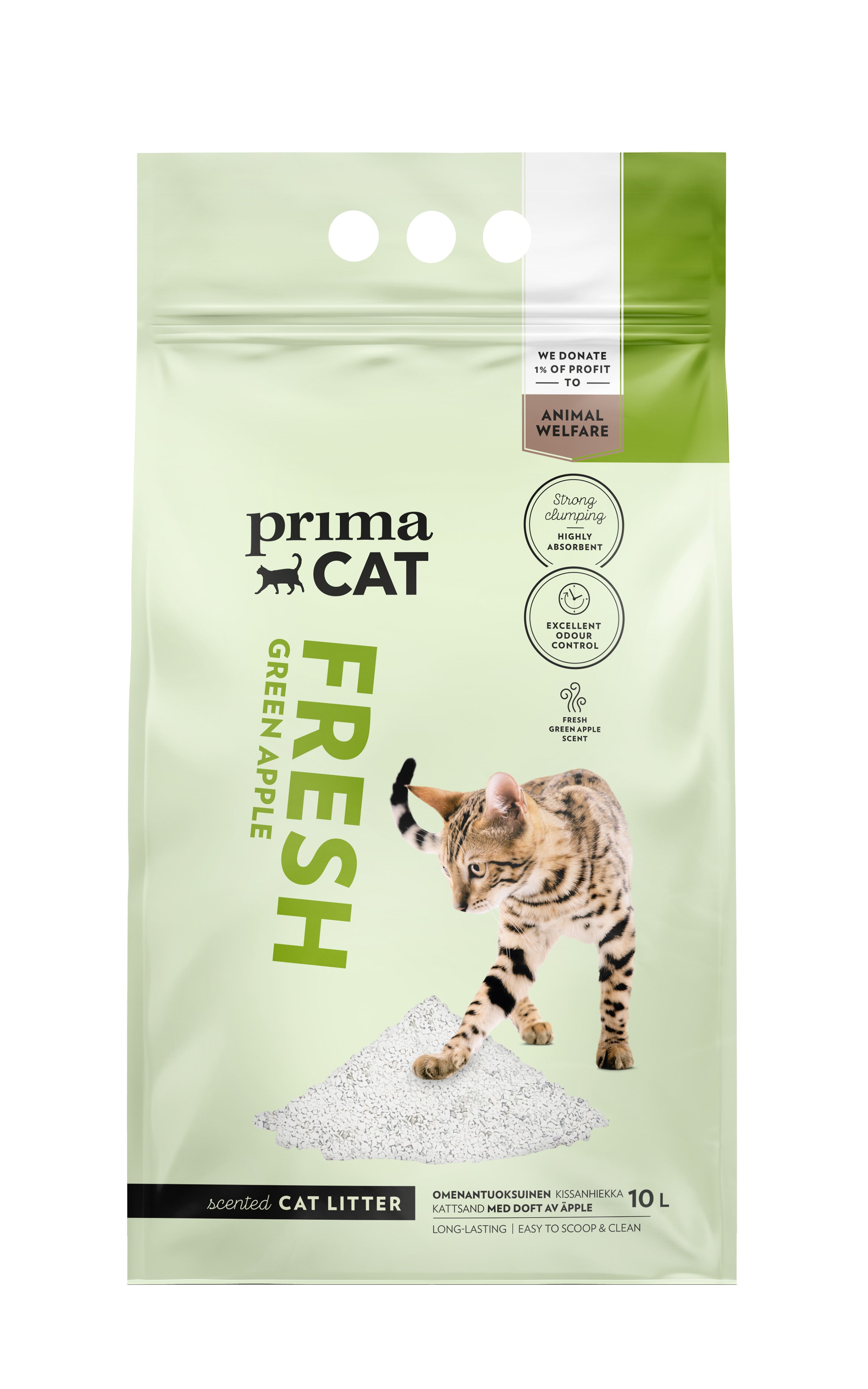 PrimaCat Fresh Green Apple kissanhiekka valkoinen 10 l