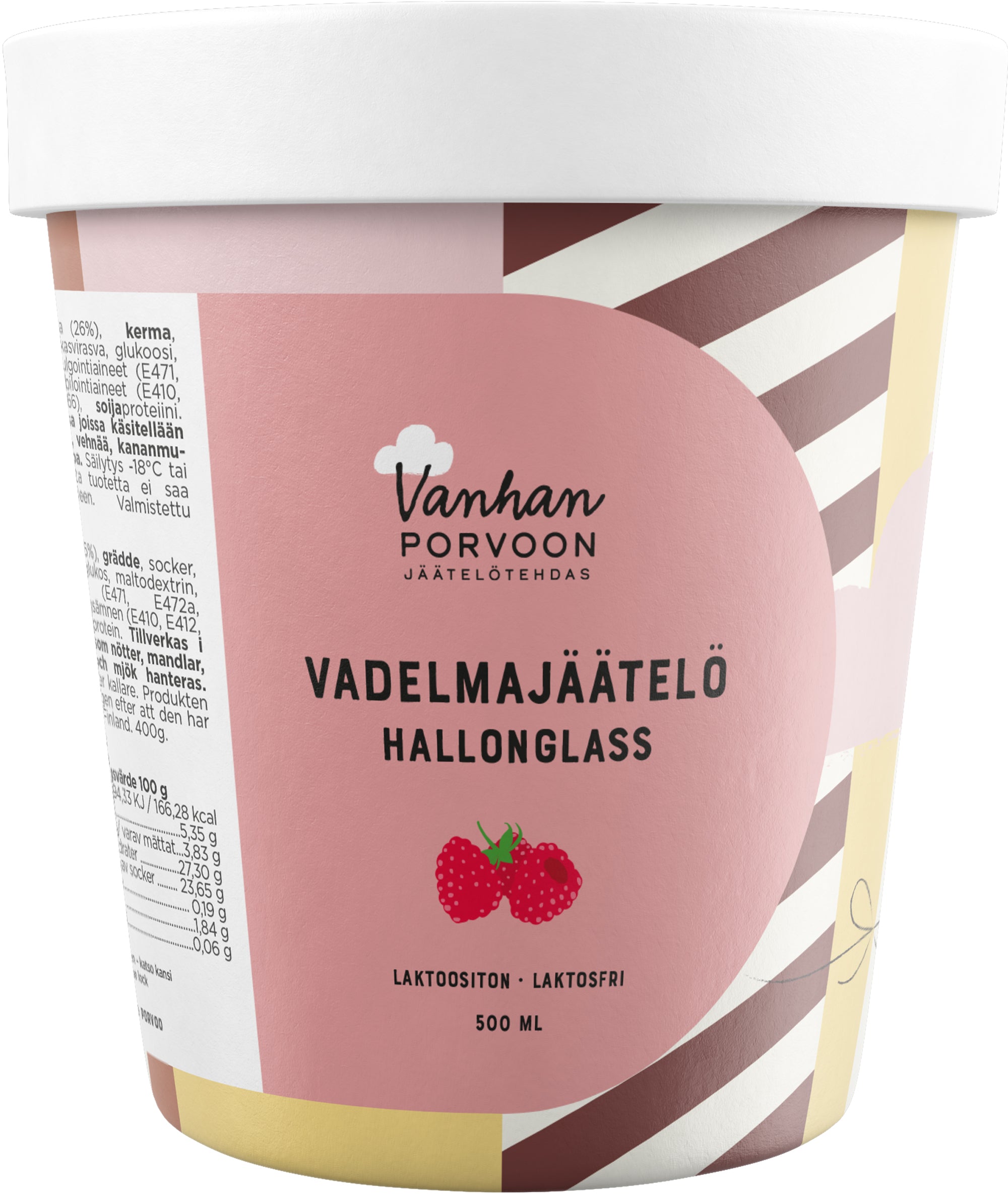 Vanhan Porvoon Jäätelötehdas Vadelmajäätelö 500 ml