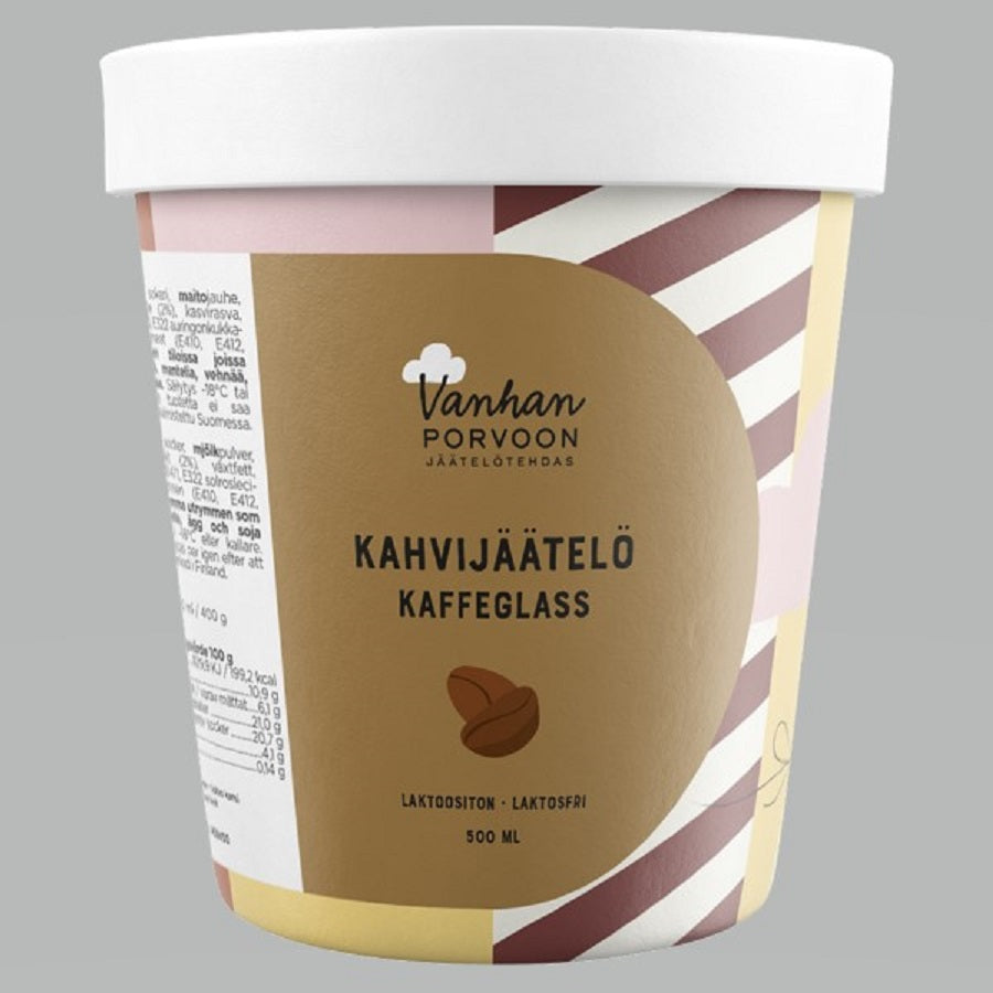Vanhan Porvoon Jäätelötehdas Kahvijäätelö 500 ml laktoositon