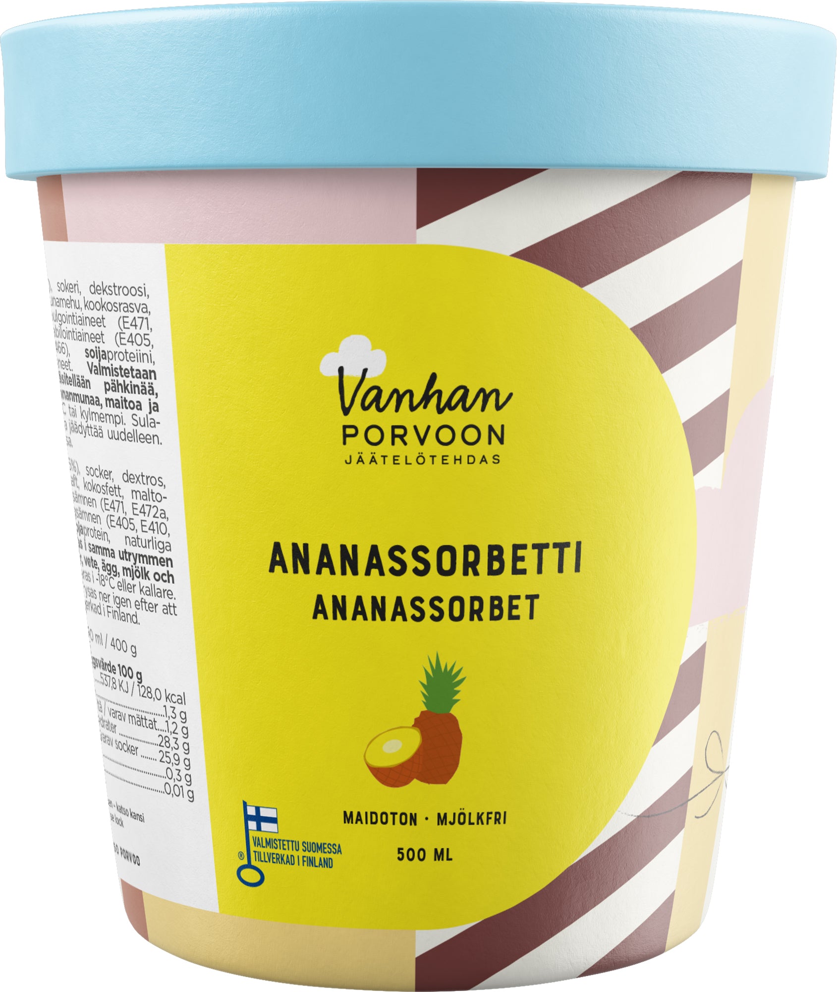 Vanhan Porvoon Jäätelötehdas Ananassorbetti 500 ml