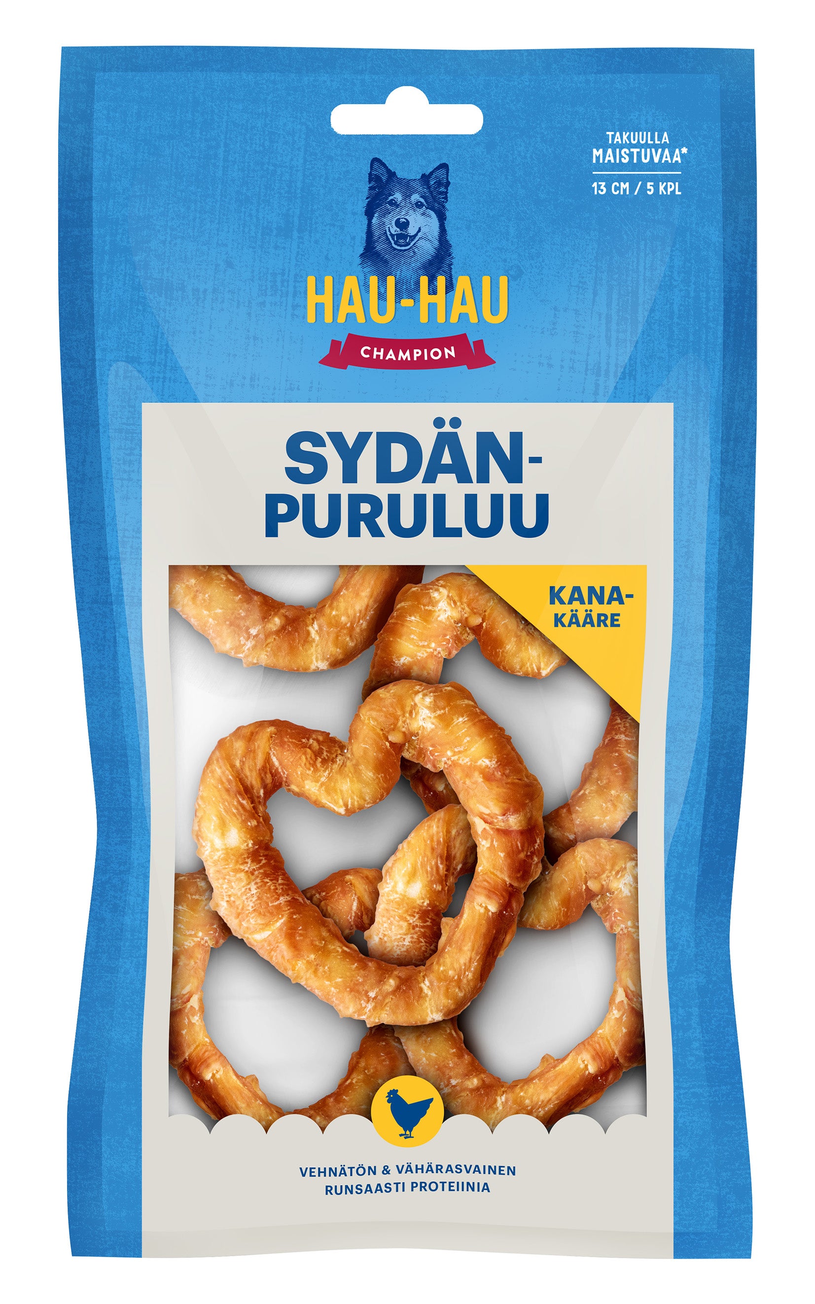 Hau-Hau Champion Sydänpuruluu kana 13 cm 5 kpl 490 g