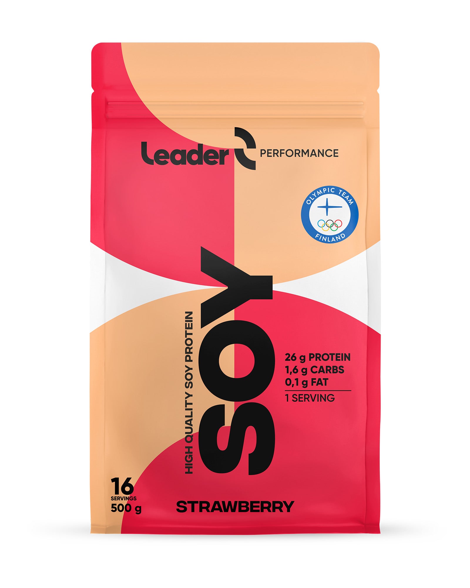 Leader Performance Soy Strawberry soijaproteiinijuomajauhe 500 g