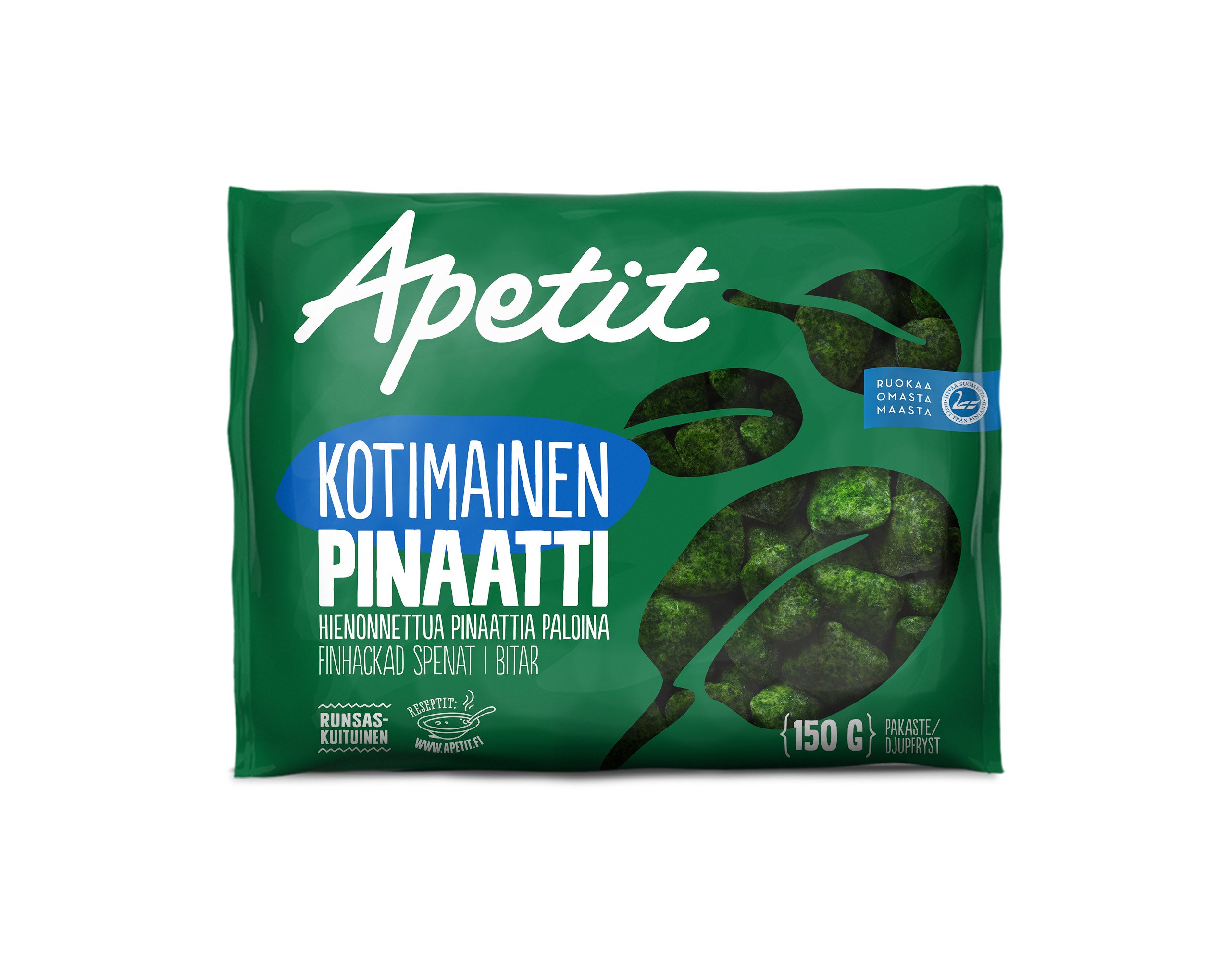 Apetit Kotimainen Hienonnettu pinaatti paloina pakaste 150g